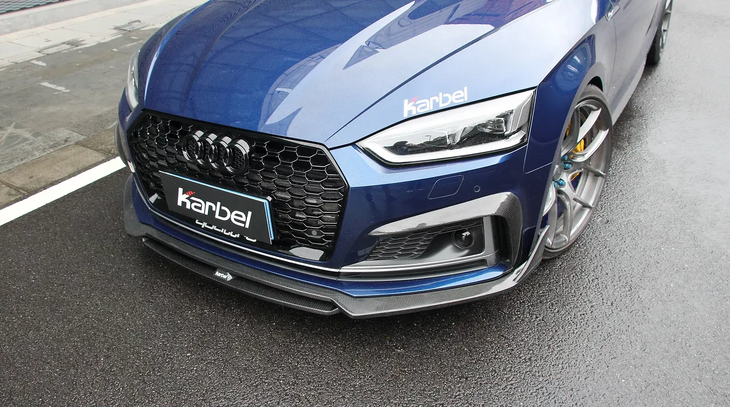 Karbel Carbon Dry Carbon Fiber Front Bumper Upper Valences for Audi S5 & A5 S Line 2017-2019 B9