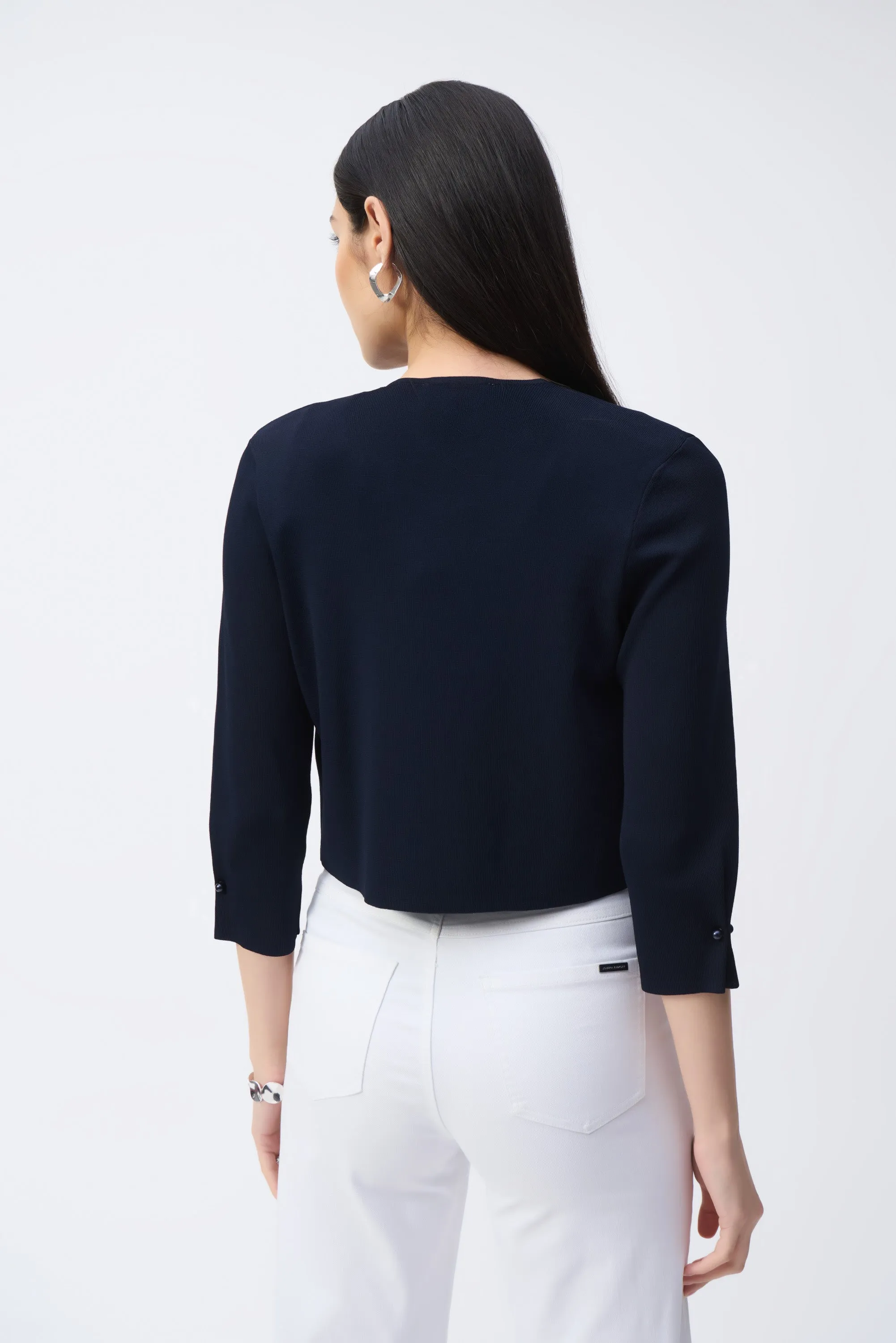 Knit Bolero Jacket With Pearl Detail <span>251900-MIDNIGHT<span>