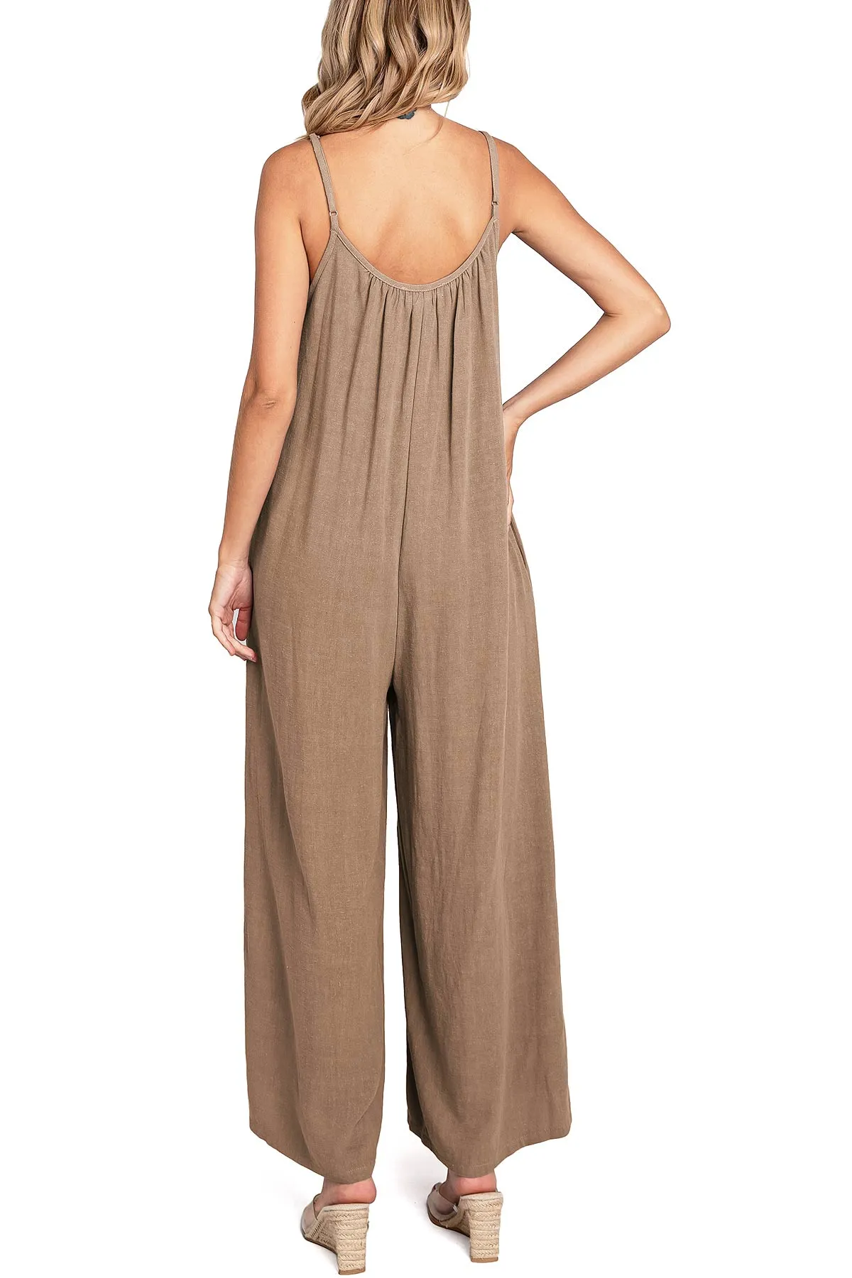 Lana Roux Tulum Wide-Leg Linen Jumpsuit