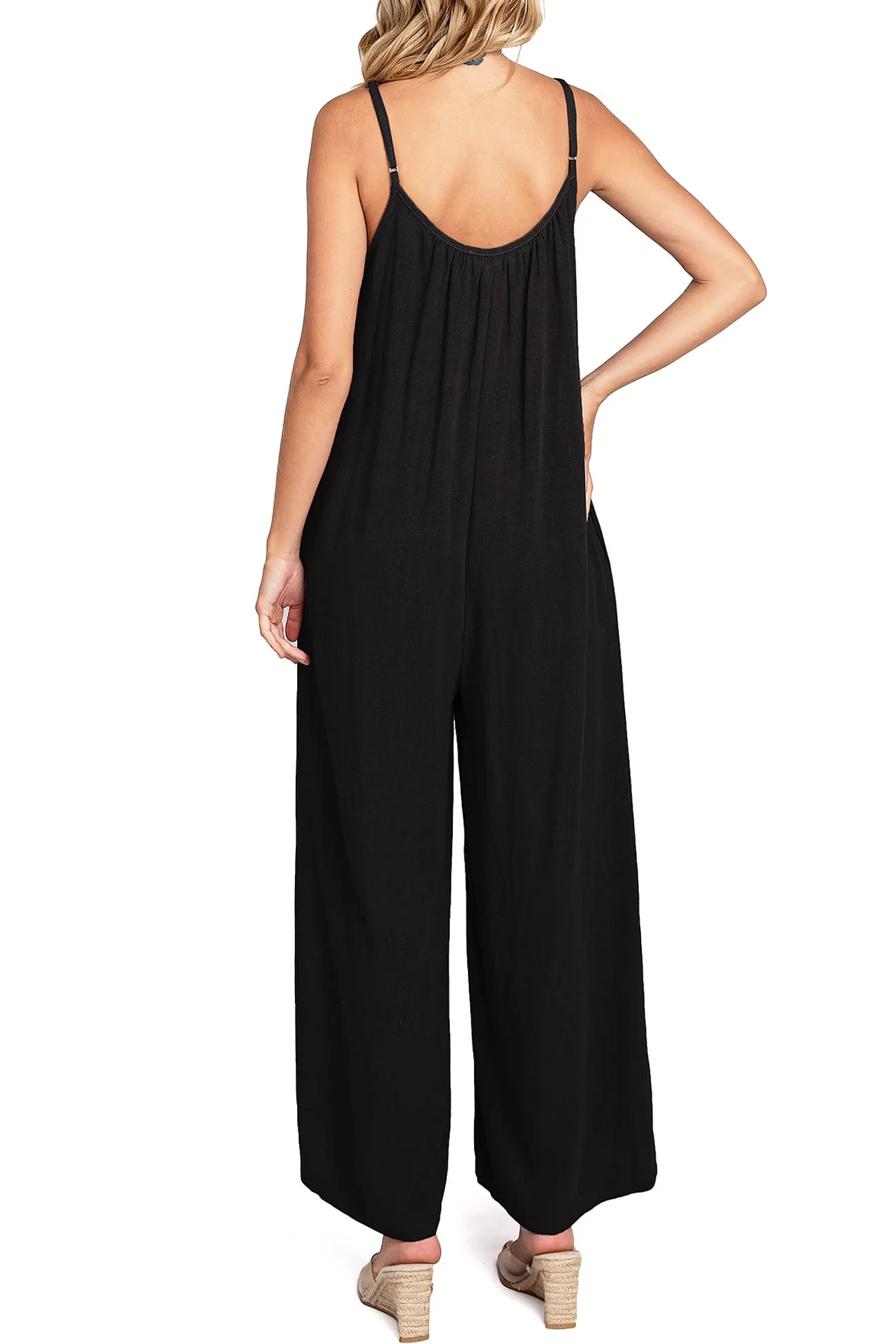 Lana Roux Tulum Wide-Leg Linen Jumpsuit