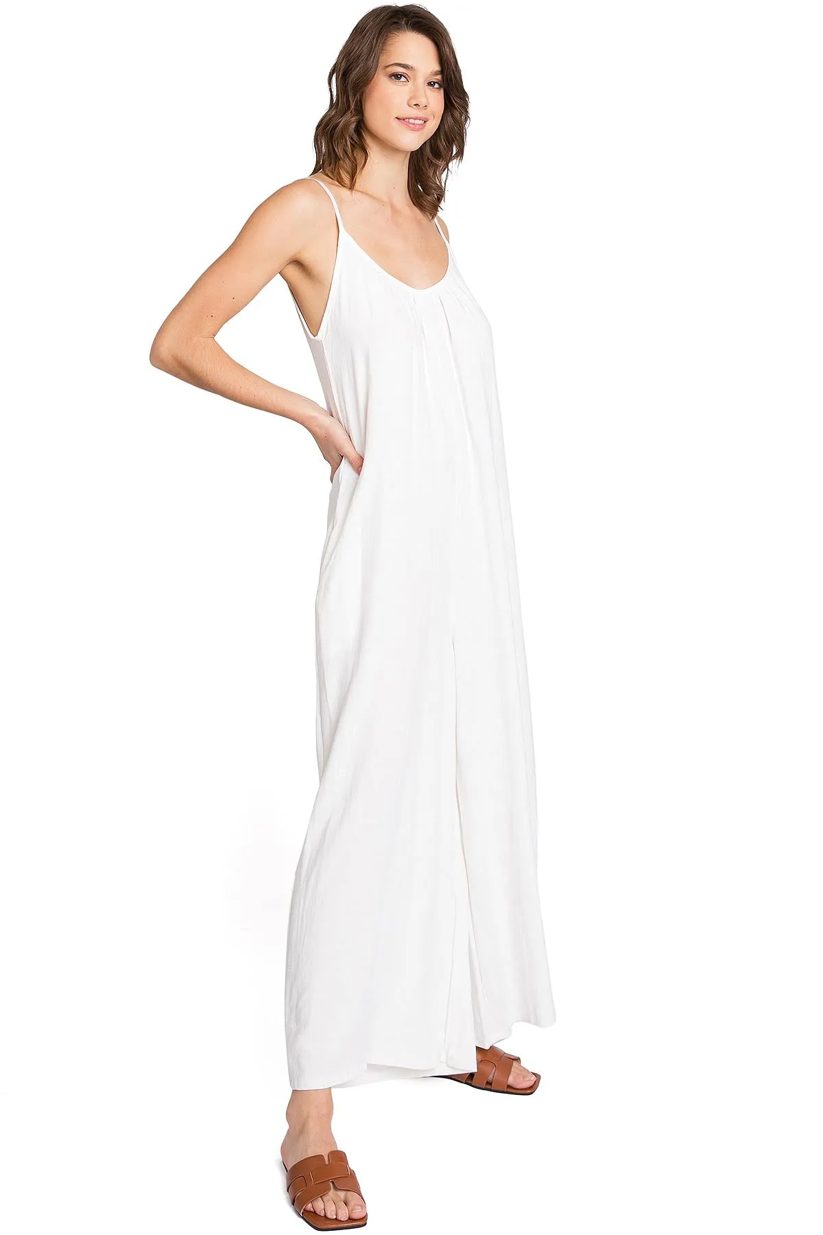 Lana Roux Tulum Wide-Leg Linen Jumpsuit