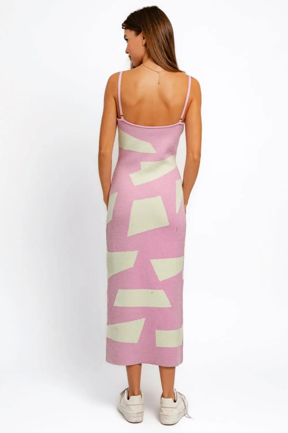 Le Lis Abstract Contrast Maxi Sweater Cami Dress