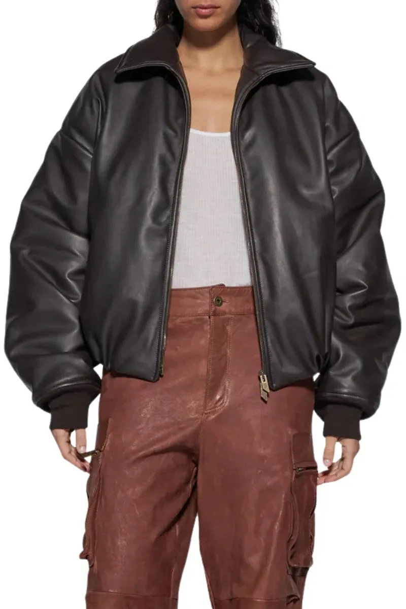 Leather Puffer Jacket