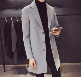 Light Grey Wool and Blends Trench Coat