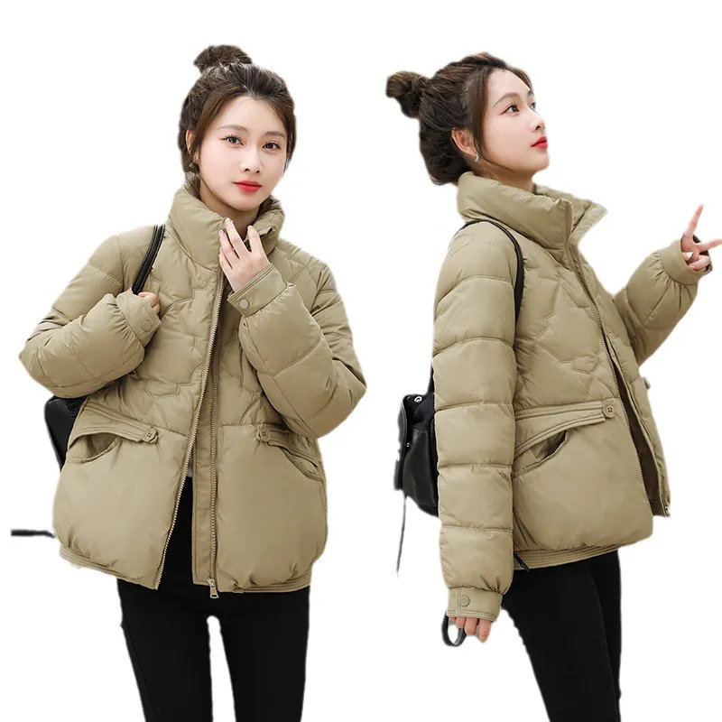 Lightweight Zip-Up Cropped Puffer Jacket