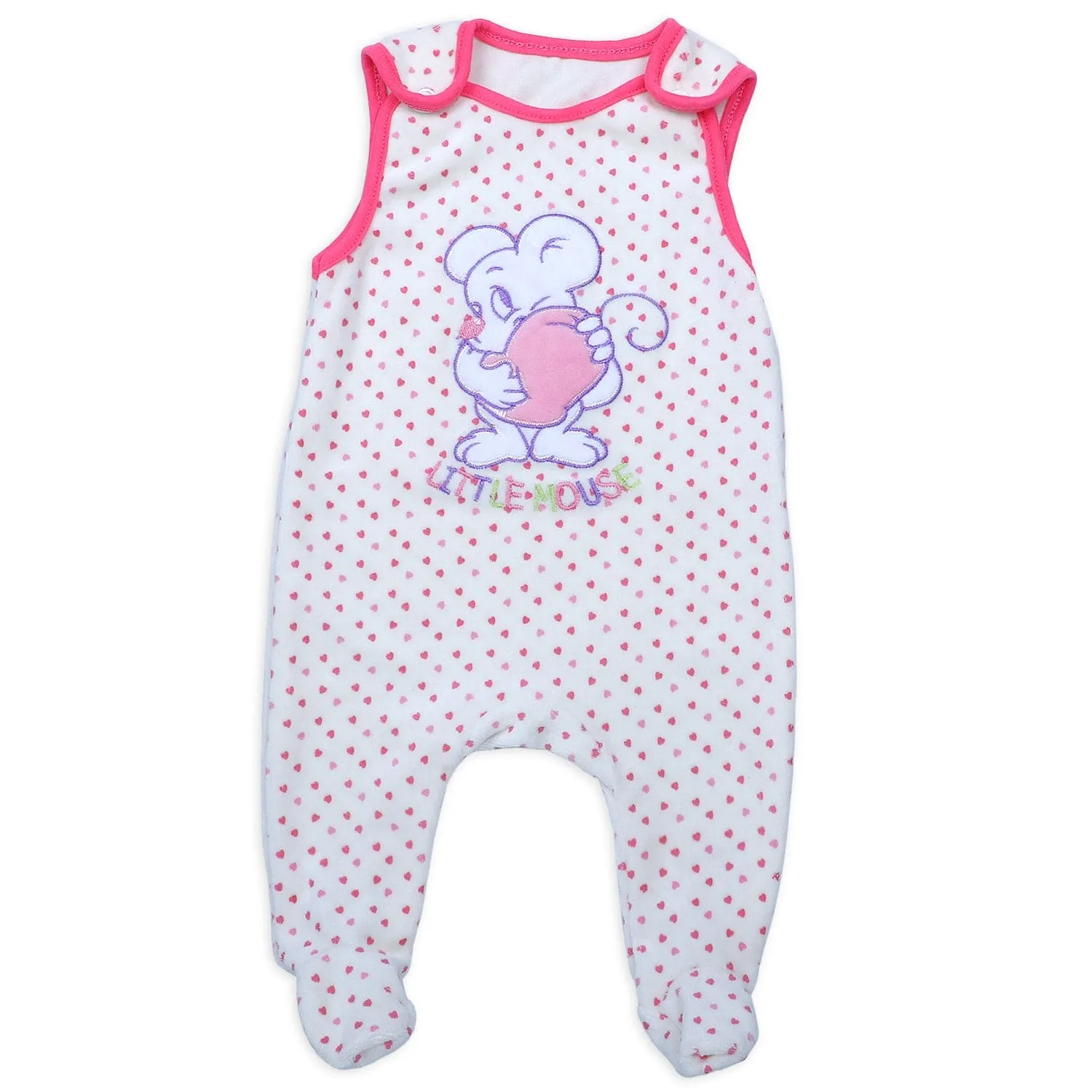 Little Mouse Infant 2 Piece Full Sleeves Tshirt And Romper Set - Pink