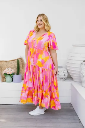 Mae Dress in Pink Bloom by Maggi McDonald