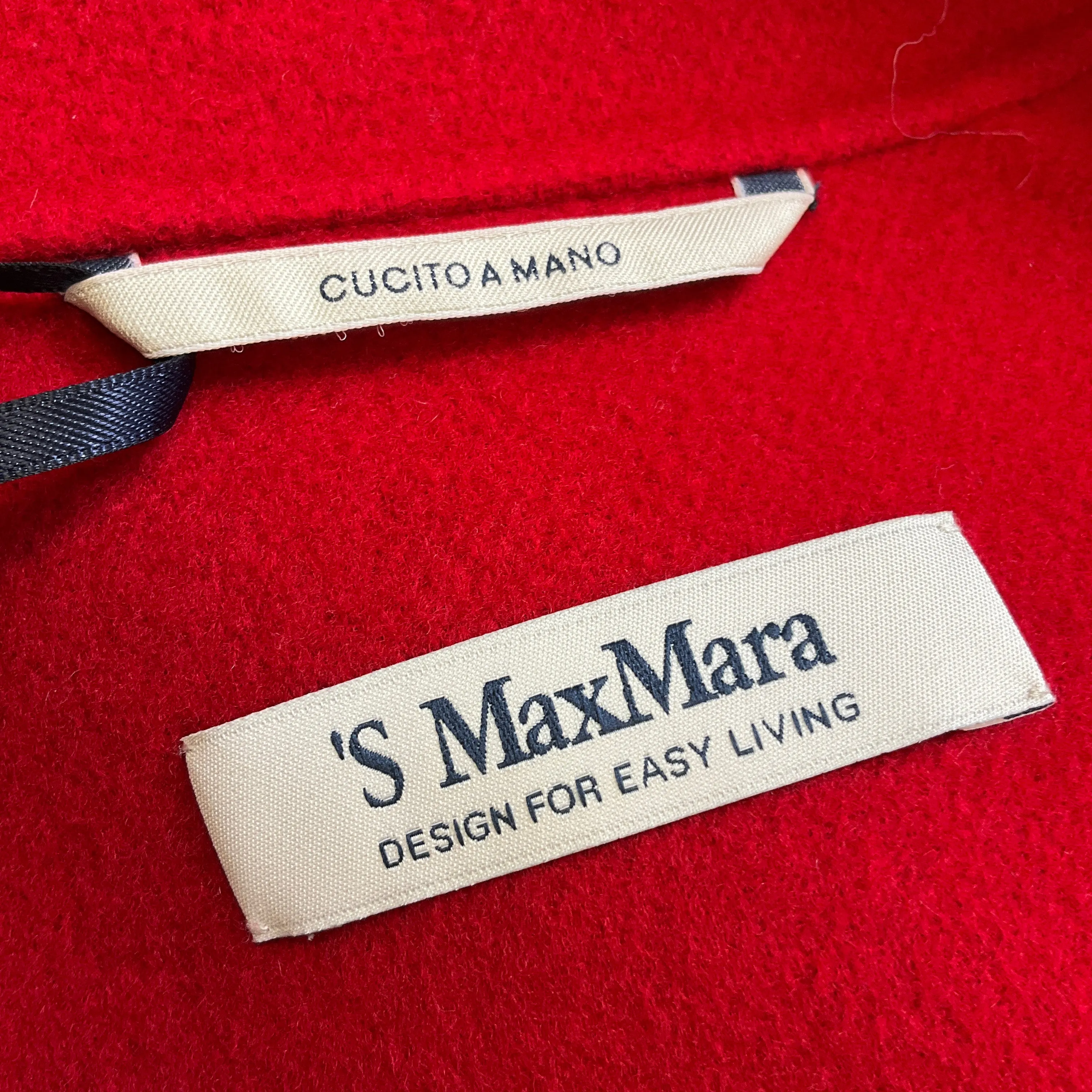 Max Mara Red Wool Coat with Belt