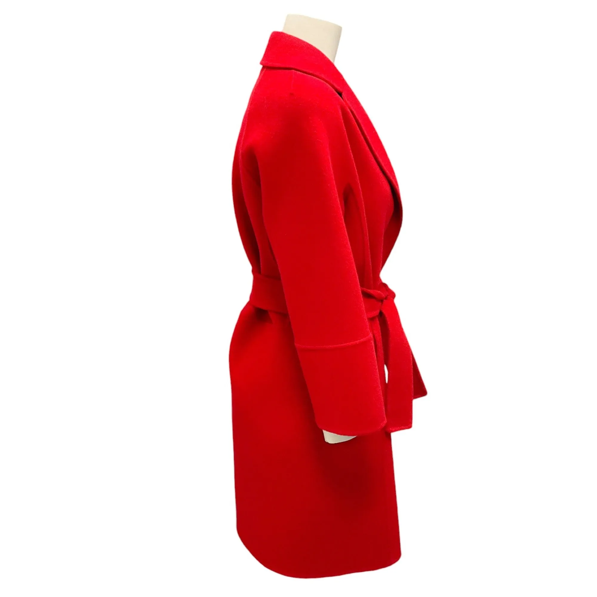 Max Mara Red Wool Coat with Belt