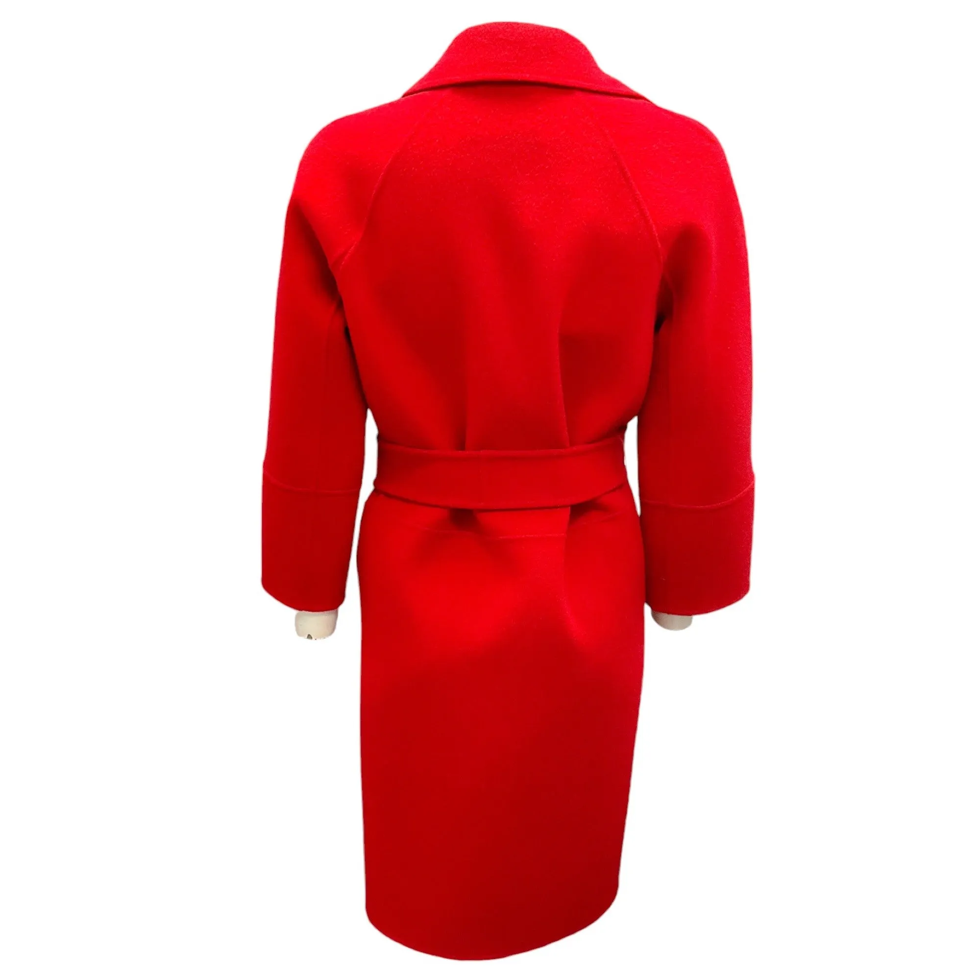 Max Mara Red Wool Coat with Belt