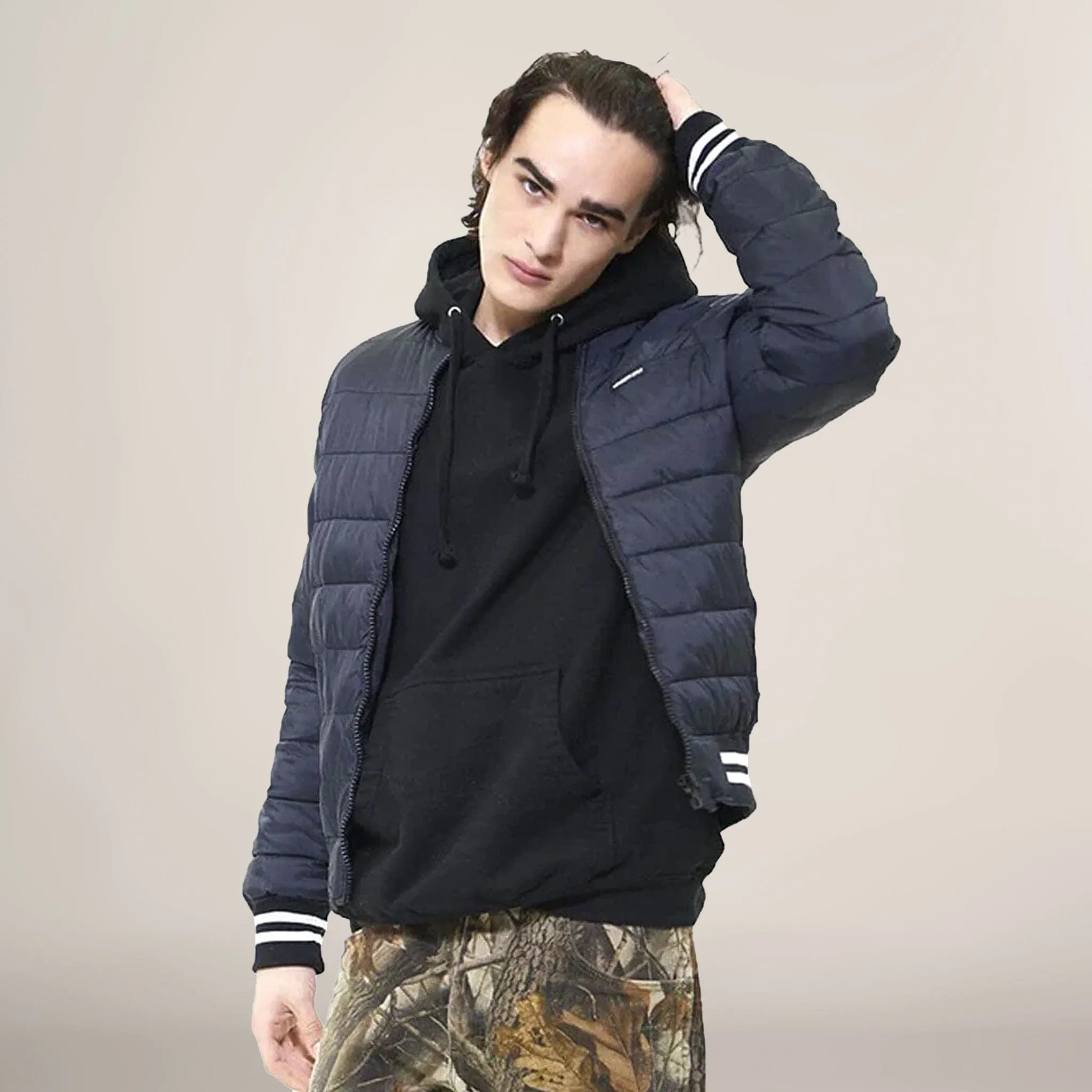 Members Only Men's Varsity Puffer Jacket