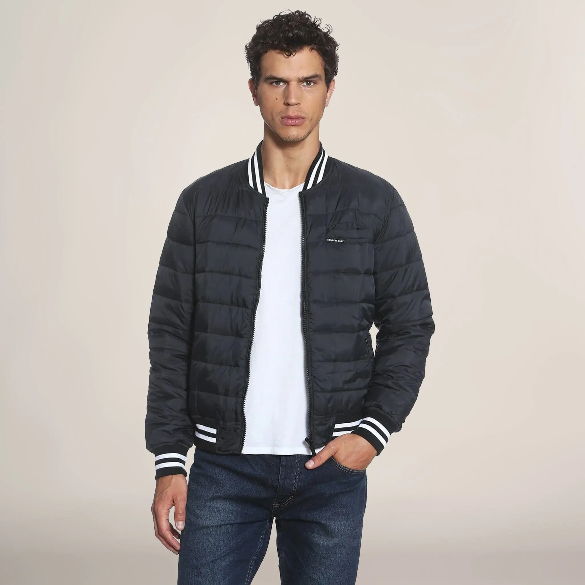 Members Only Men's Varsity Puffer Jacket