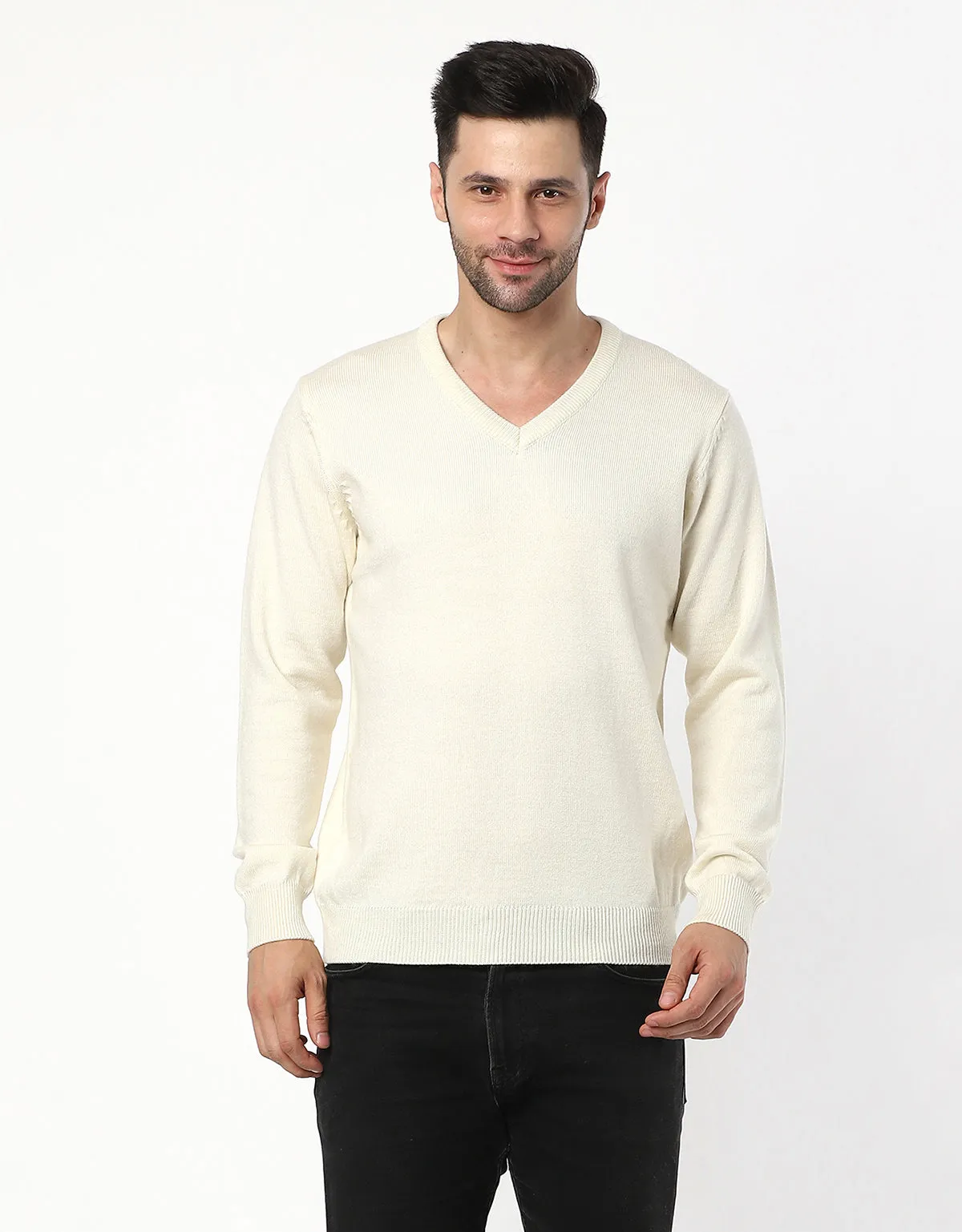 Men Woolen V-Neck Pullover