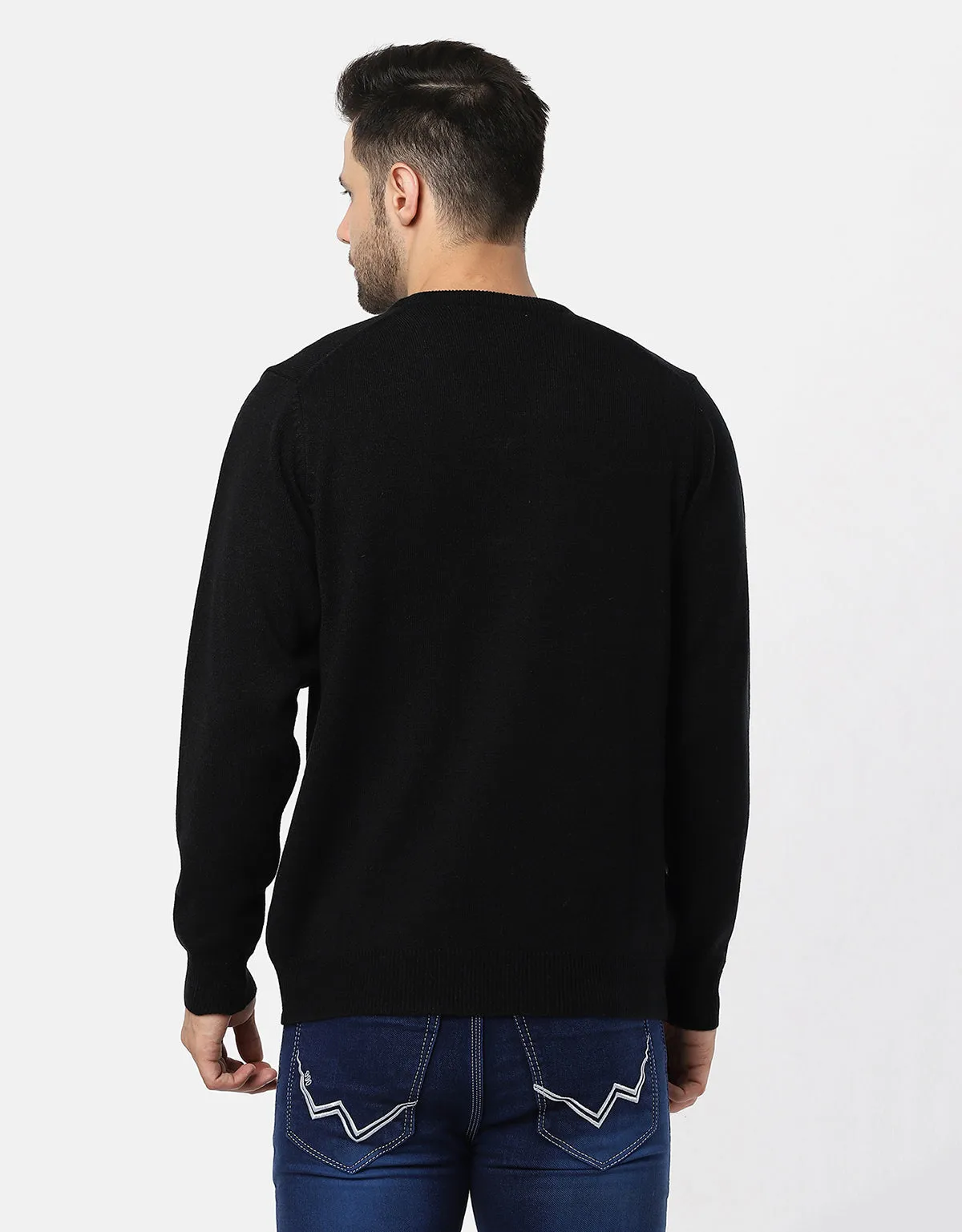 Men Woolen V-Neck Pullover