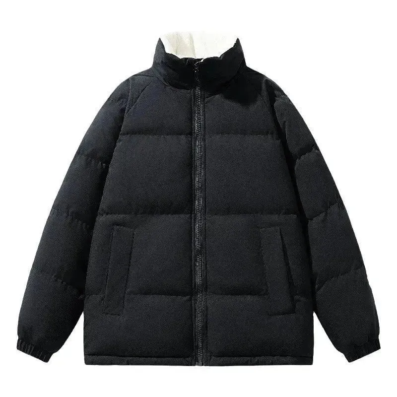 Men's Autumn And Winter Fleece-lined Thick Cotton-padded Puffer Coat