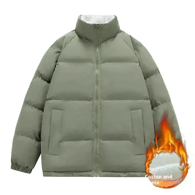 Men's Autumn And Winter Fleece-lined Thick Cotton-padded Puffer Coat