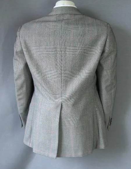 Men's Hardy Amies Jacket 60s 70s Vintage Subtle Plaid Suit Coat 40 Medium VFG