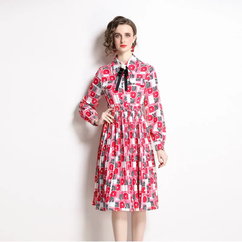 Midi French Style Artistic Floral Print Dress