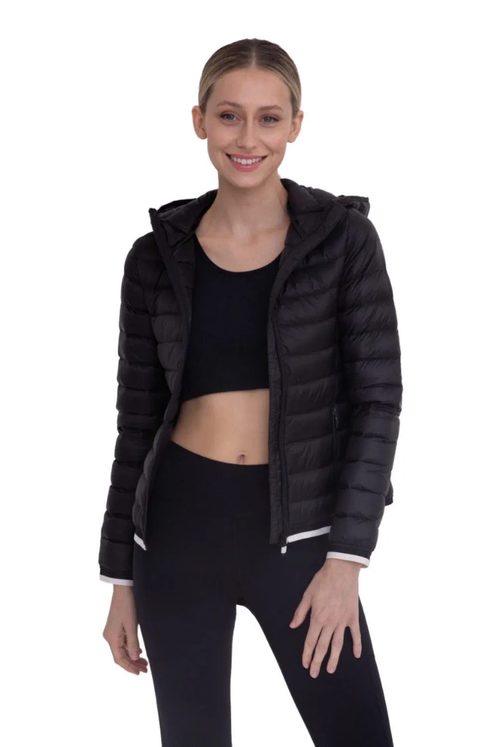 Mono B Padded Puffer Jacket with Hood SB041