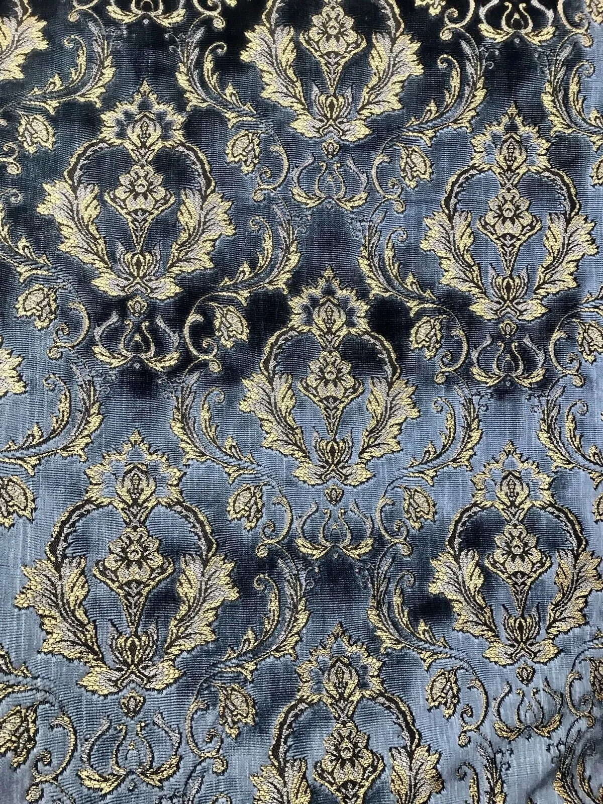 NEW Queen Estel Novelty Designer Italian Burnout Medallion Velvet Fabric - Upholstery- By The Yard