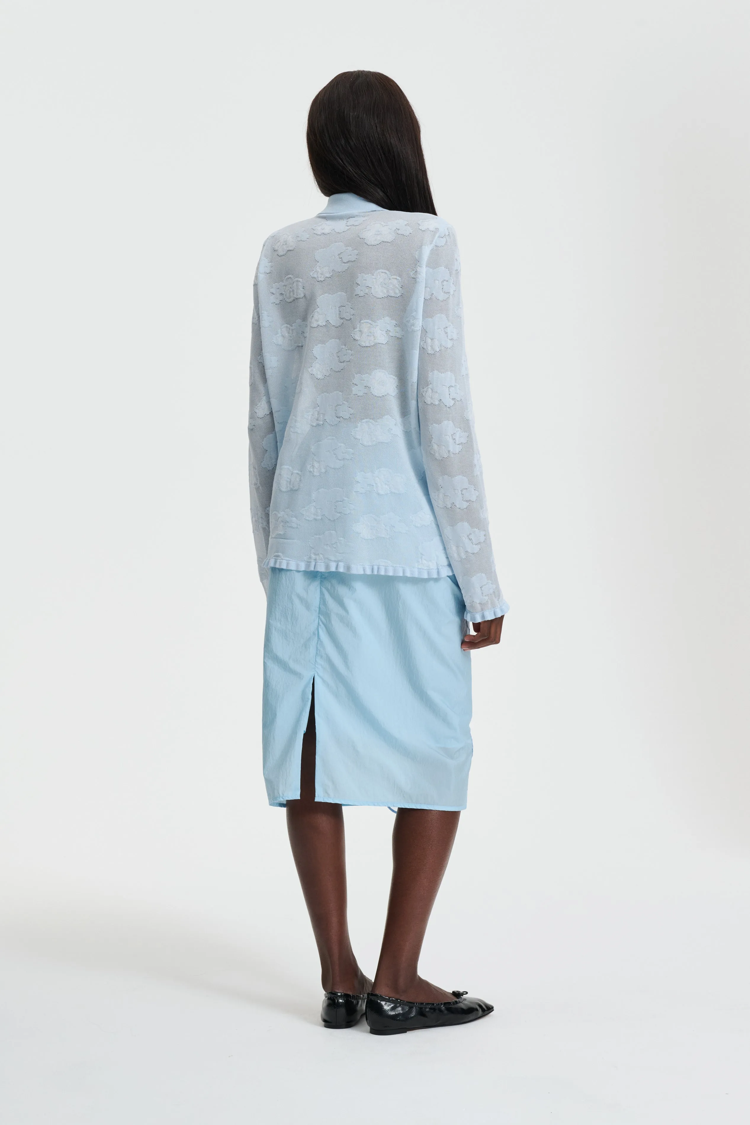 PETRA | CARDIGAN JACQUARD KNIT LIGHT BLUE