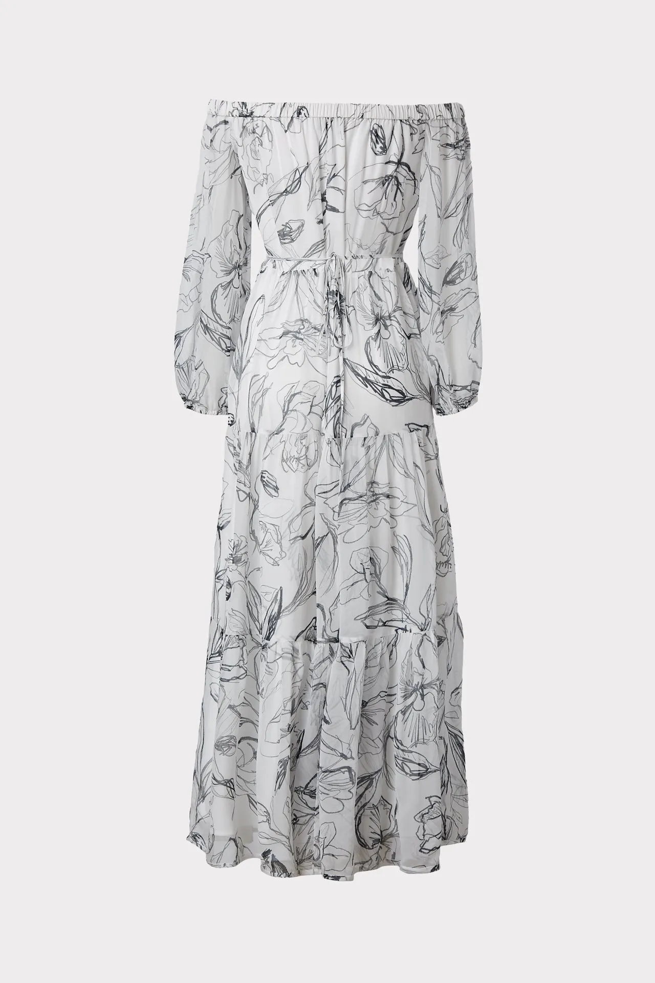 Pierce Sketched Iris Print Maxi Dress