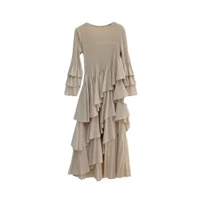 Pre Order:  Solid Ruffle Pleated Elastic Dress