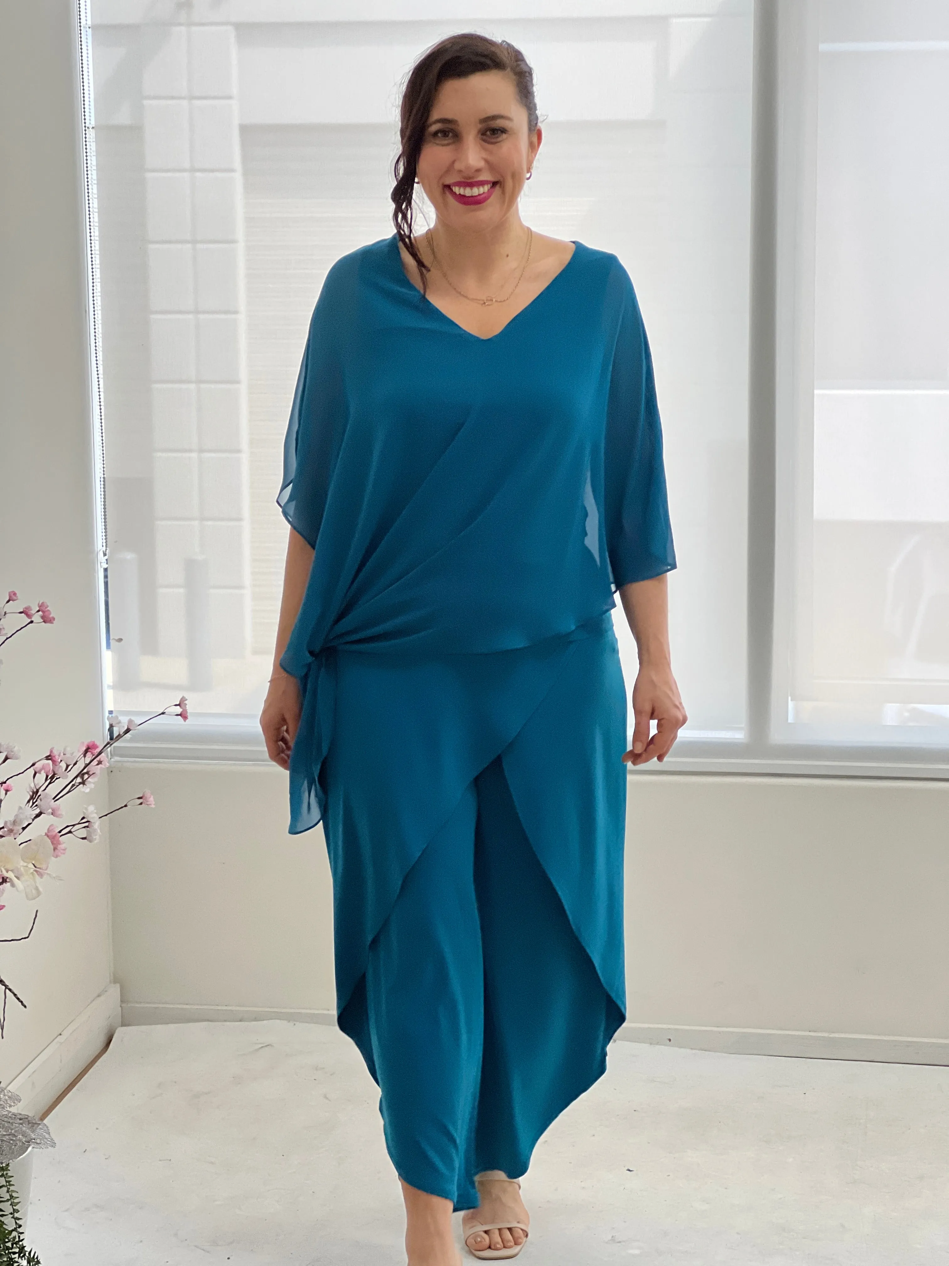 Pyrmont Teal Layered Pants