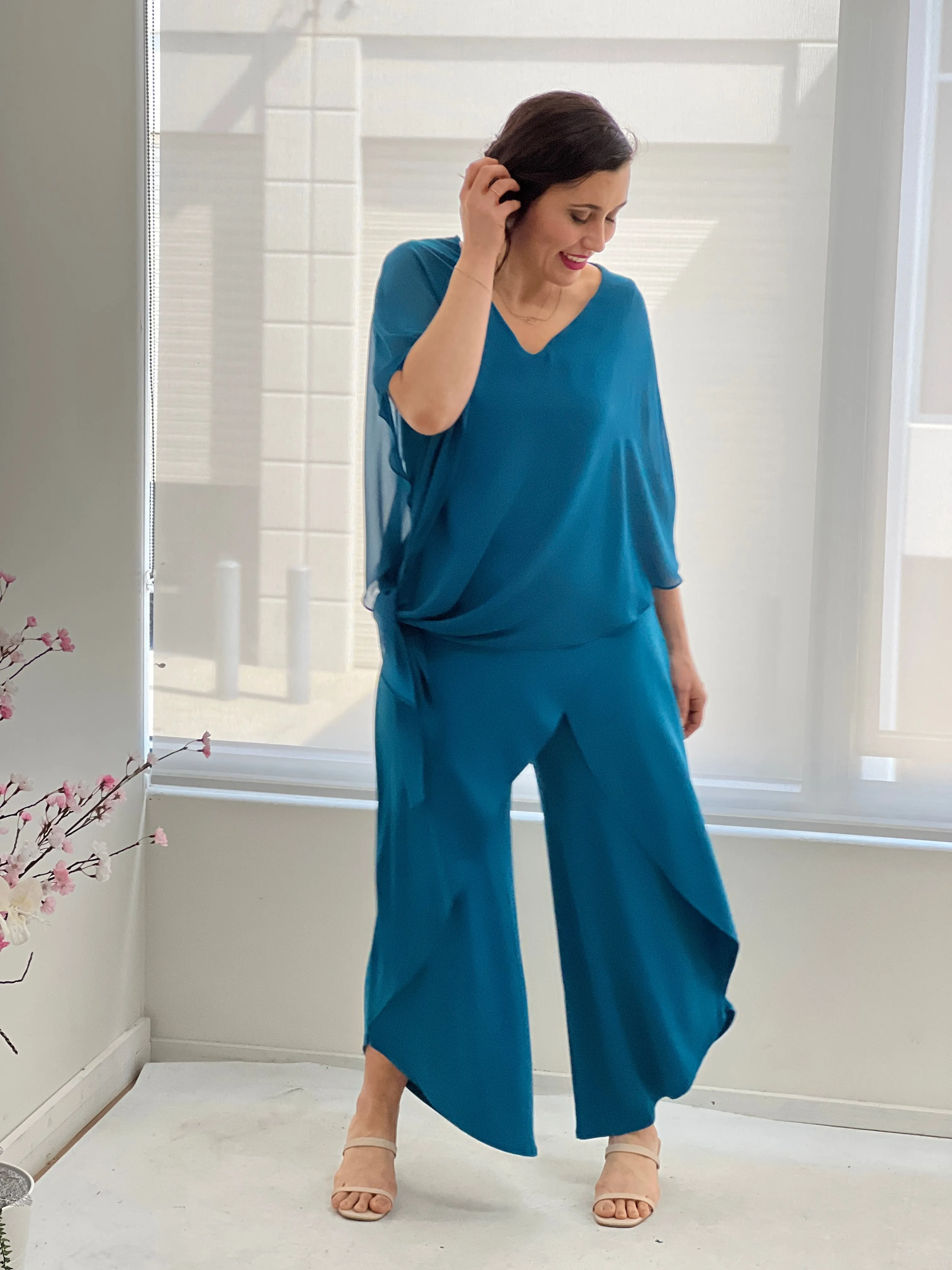 Pyrmont Teal Layered Pants