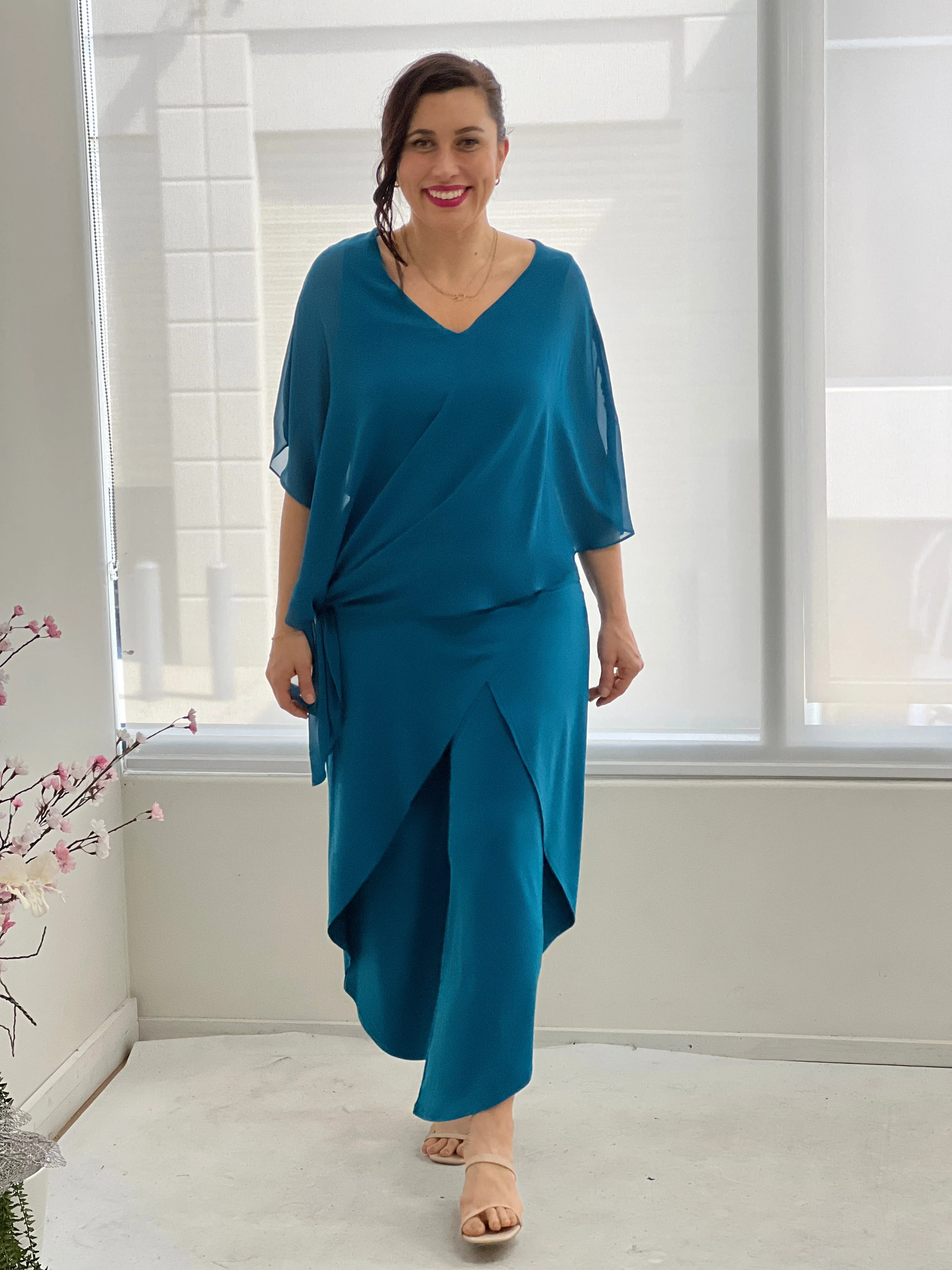 Pyrmont Teal Layered Pants