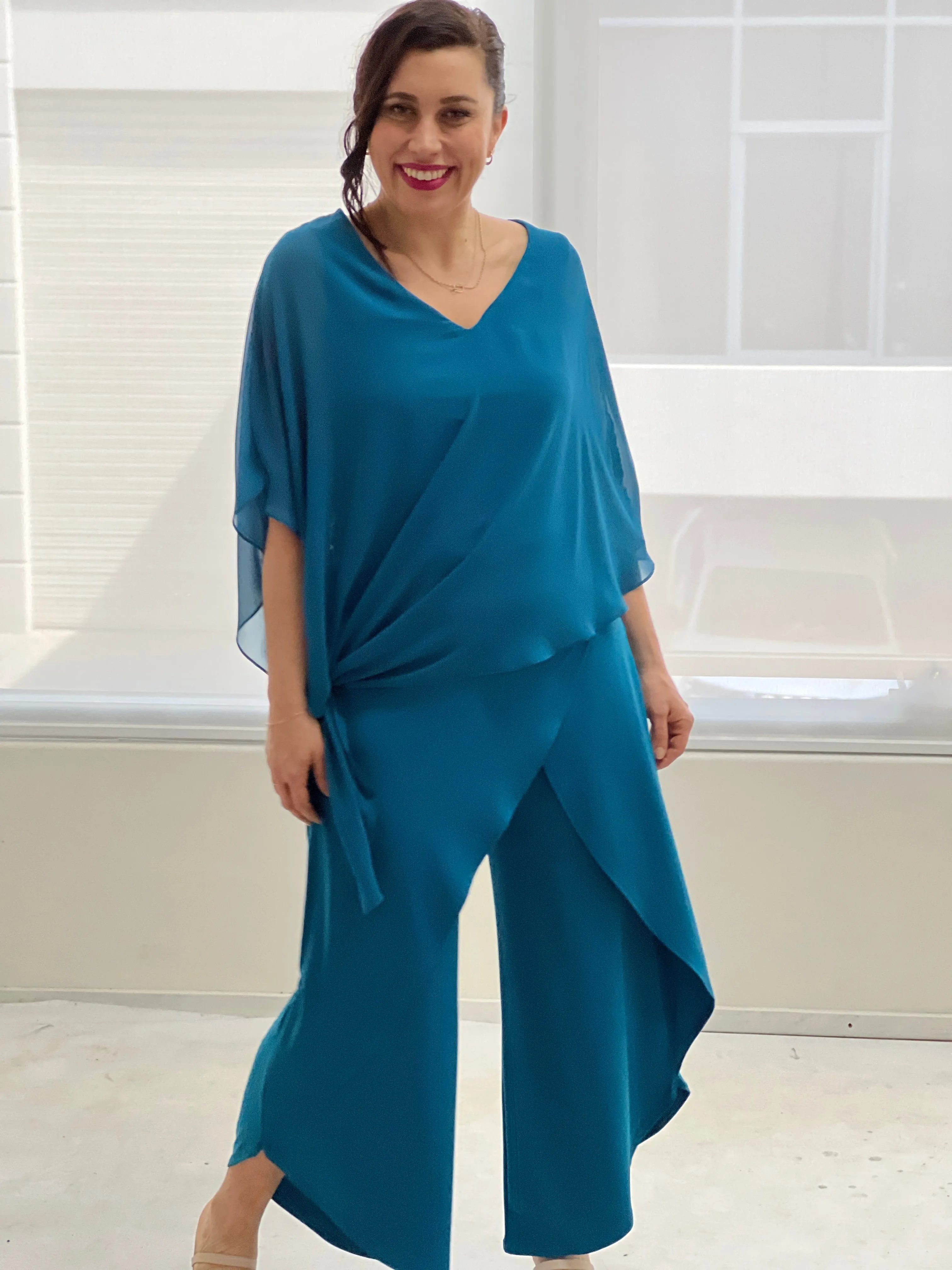 Pyrmont Teal Layered Pants