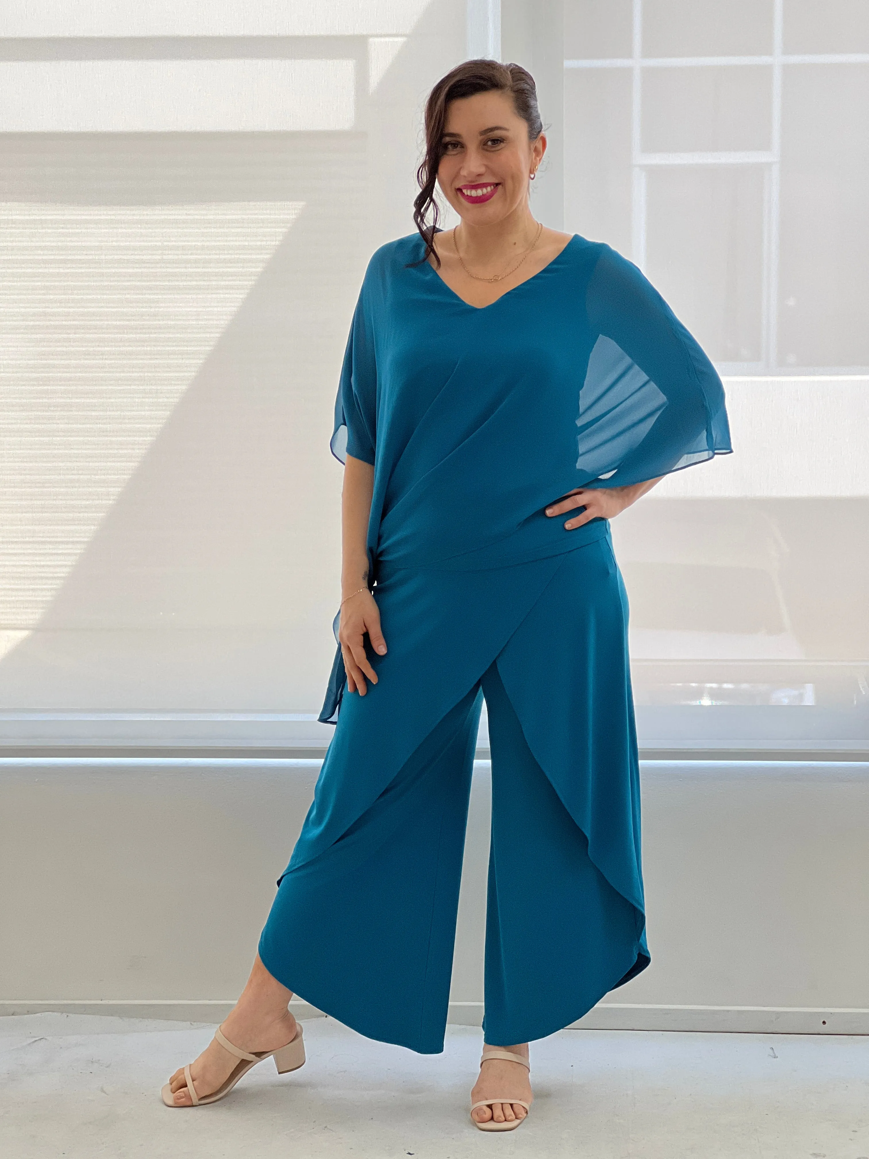 Pyrmont Teal Layered Pants