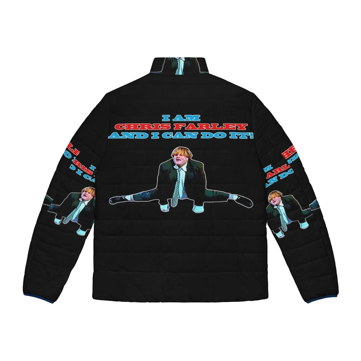 "Chris Farley's Iconic 'Motivational Speaker' Puffer Jacket"