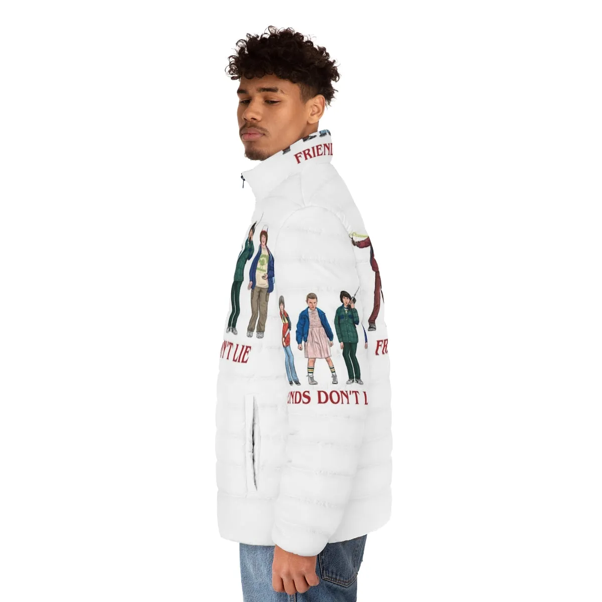 "Friends Don't Lie 2016 Retro Puffer Jacket - Stranger Things Inspired"