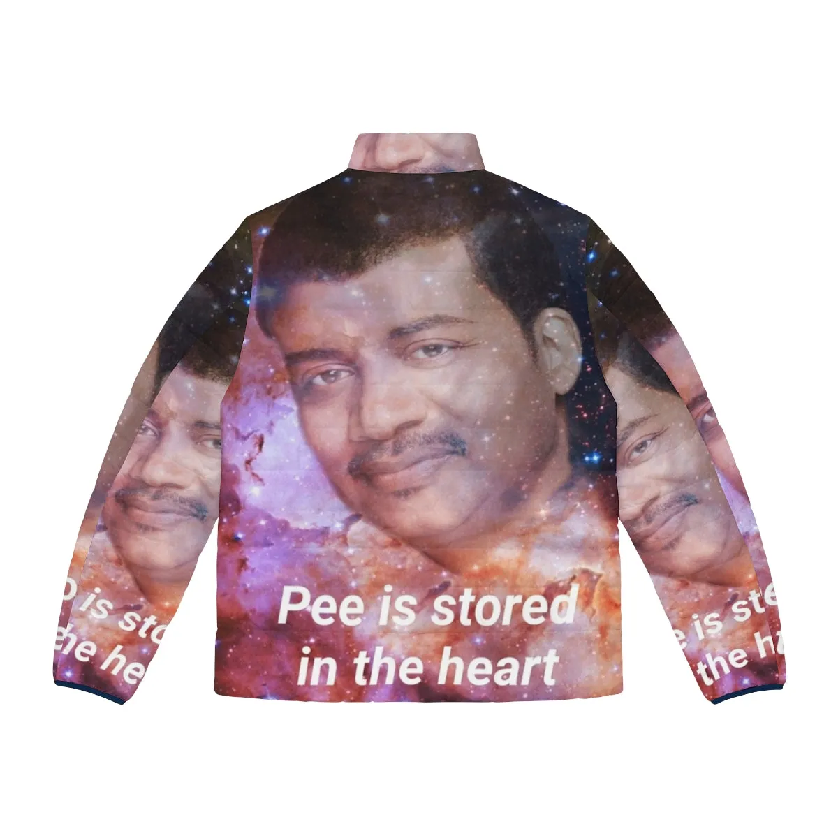 "Pee Is Stored in the Heart" Puffer Jacket: A Meme-Inspired Fashion Statement