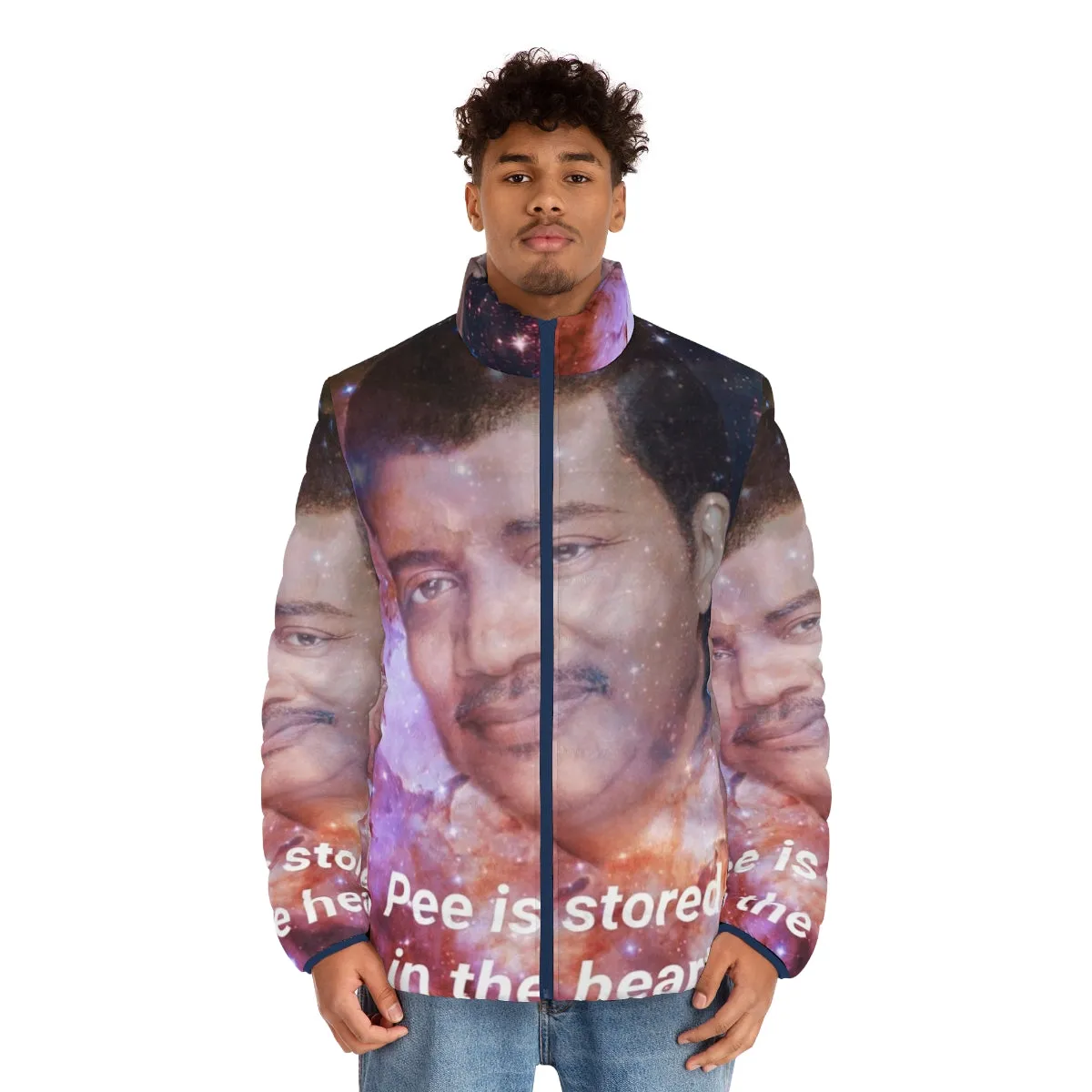 "Pee Is Stored in the Heart" Puffer Jacket: A Meme-Inspired Fashion Statement