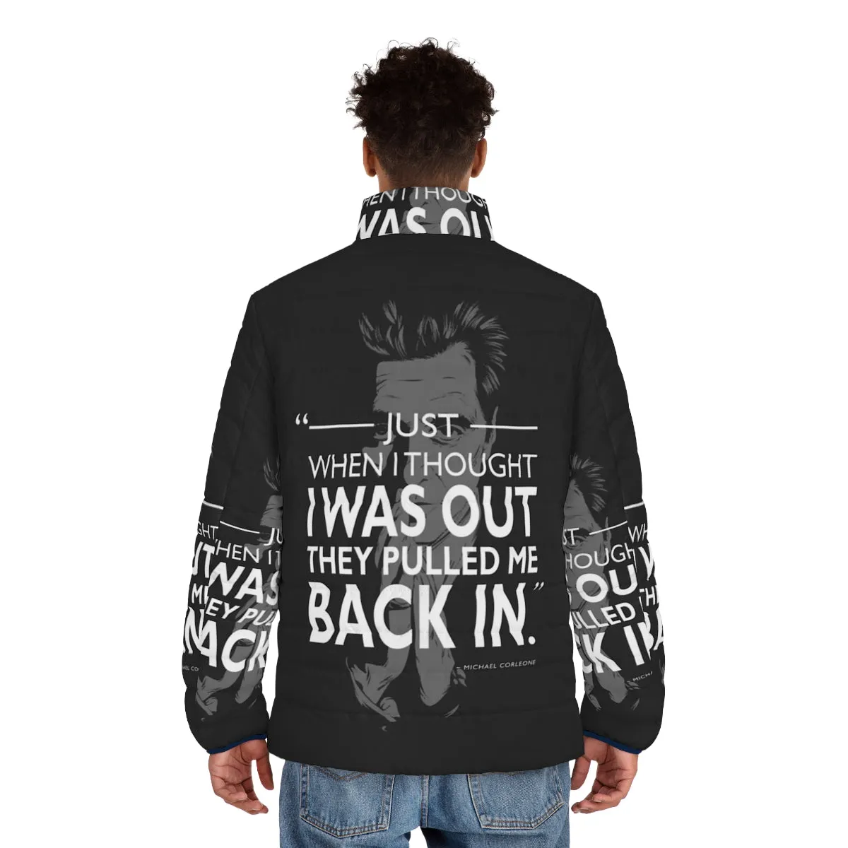 "The Godfather" Inspired Puffer Jacket - Iconic Movie Quote