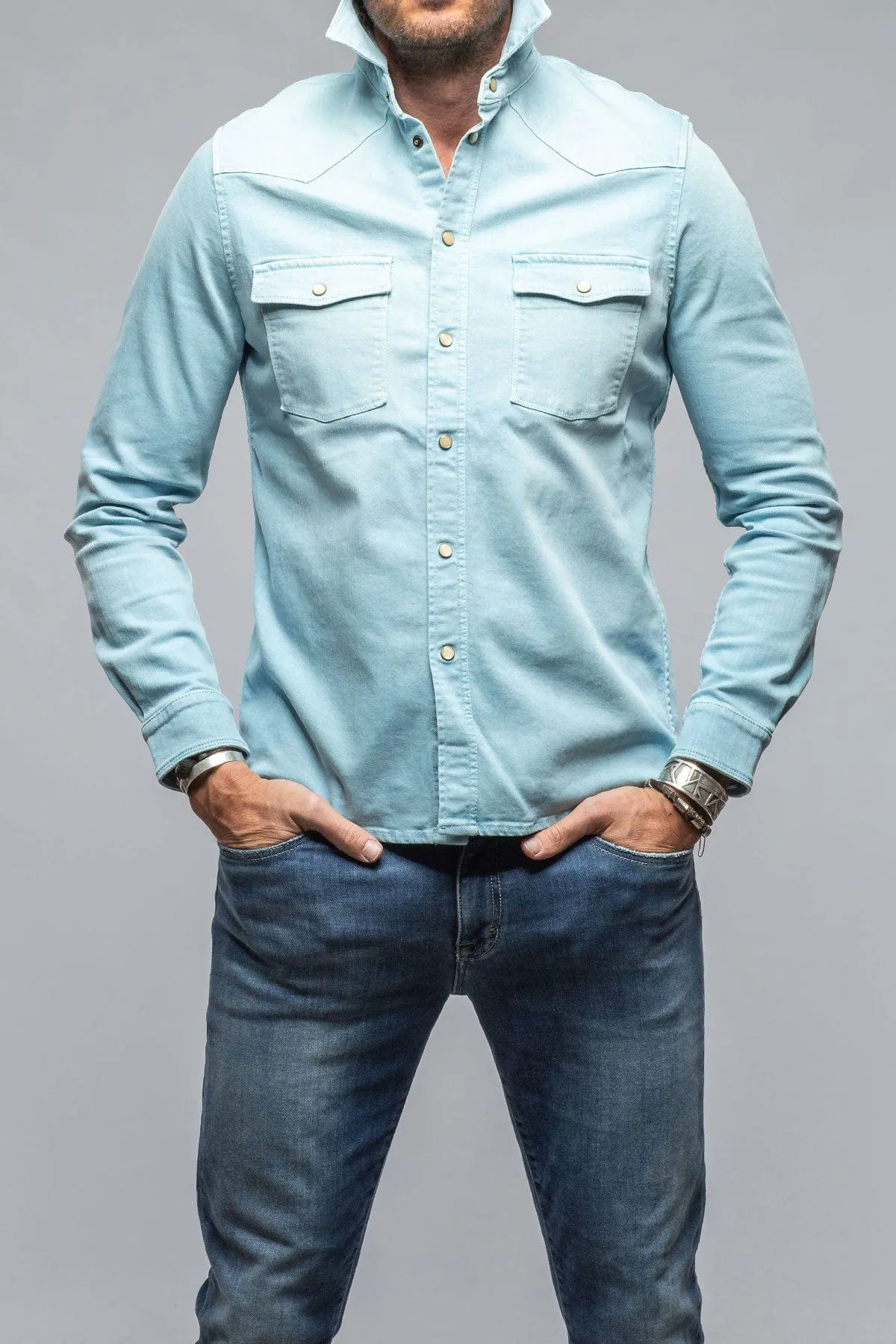 Ranger Colored Denim Snap Shirt In Pervinka