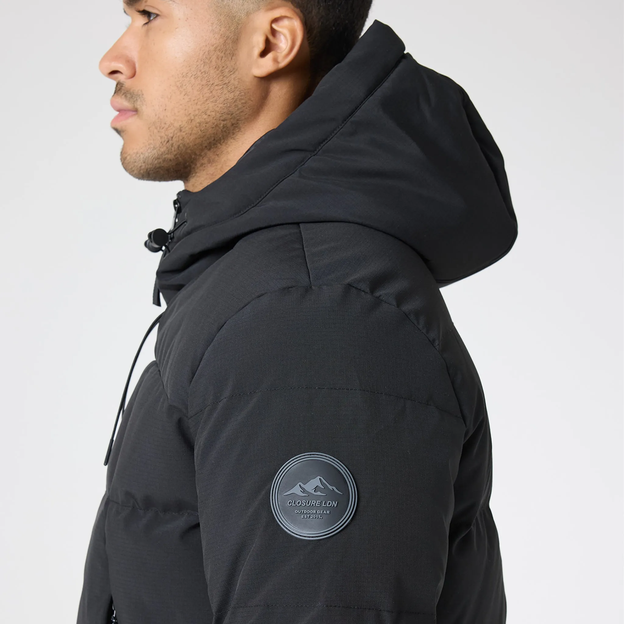 Ripstop Racer Puffer Jacket | Black