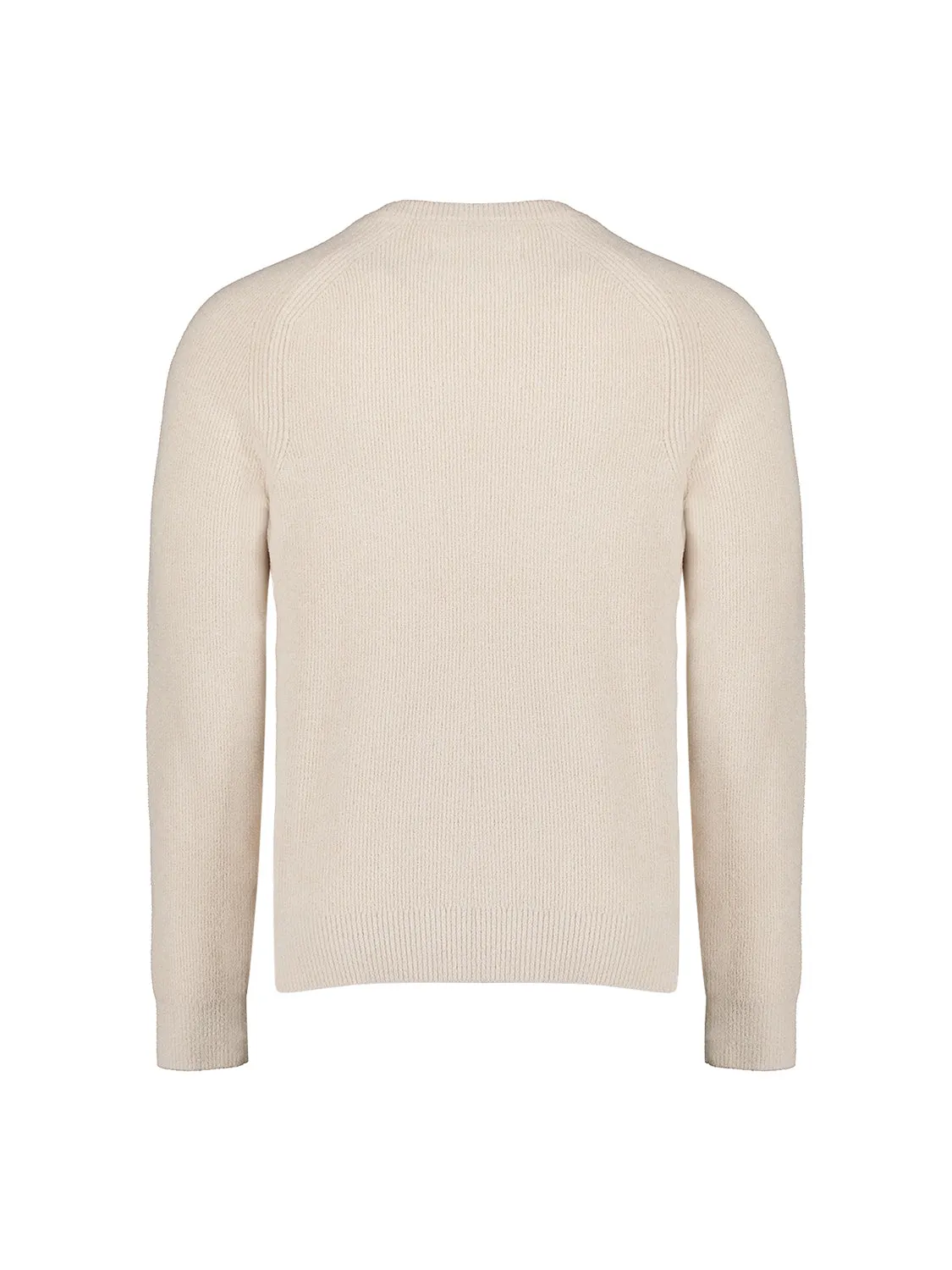 Round Neck Pullover: Rib Knit Structure and Super Soft Touch | Cement