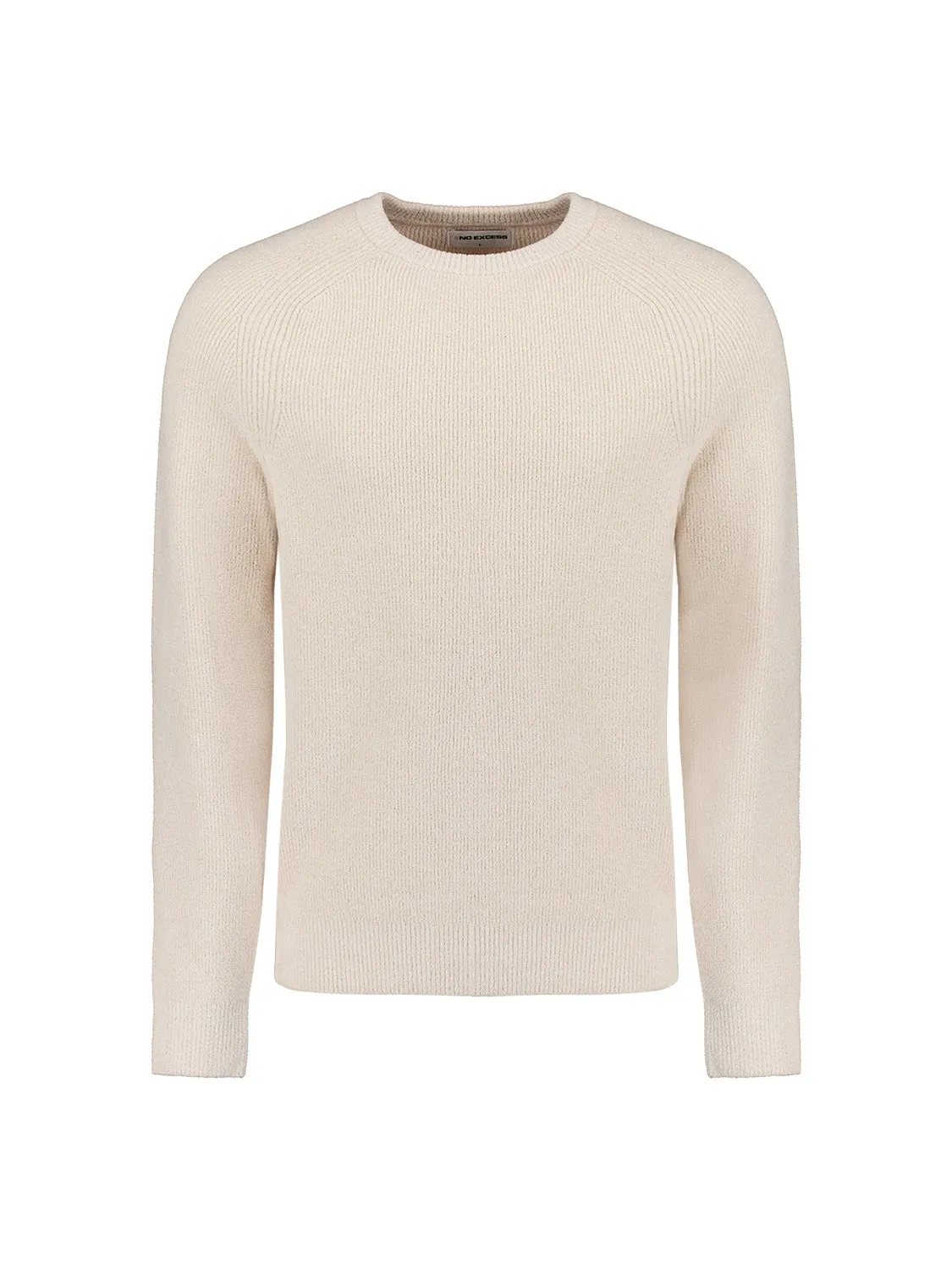 Round Neck Pullover: Rib Knit Structure and Super Soft Touch | Cement