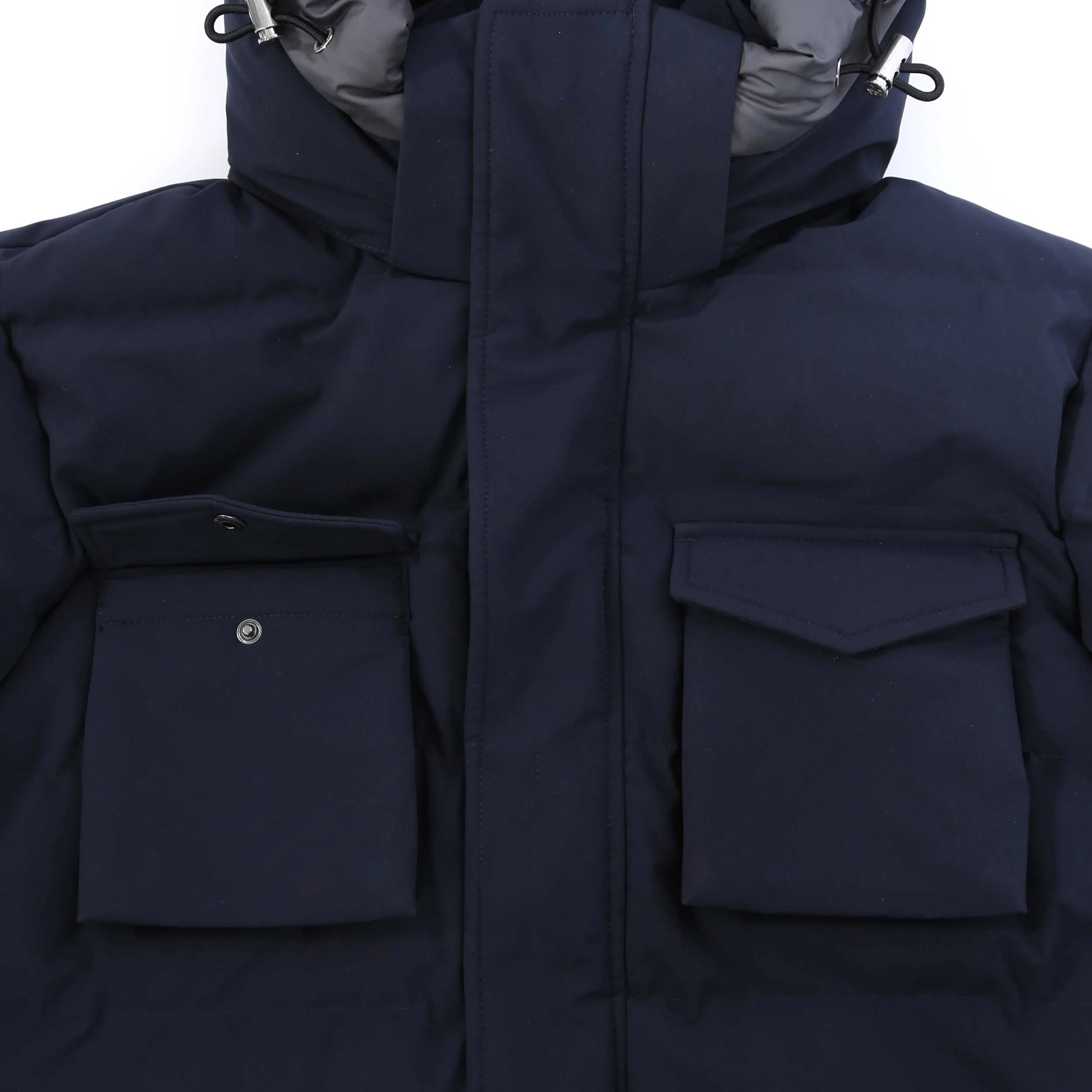 Sandbanks Branksome Long Puffer Jacket in Navy