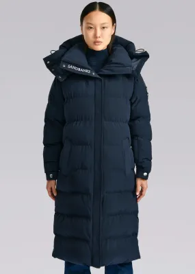 Sandbanks Haven Oversized Long Puffer Ladies Jacket in Navy