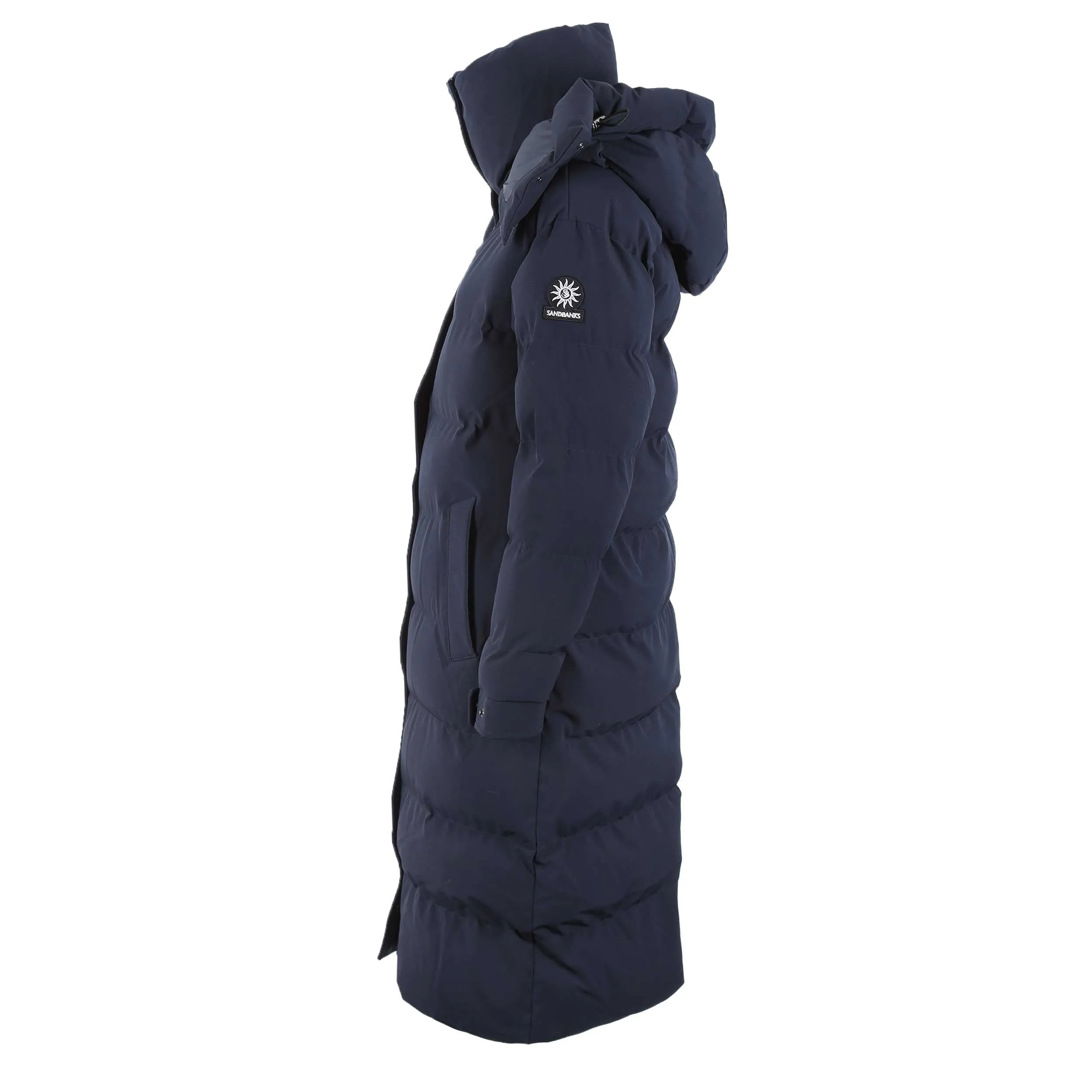 Sandbanks Haven Oversized Long Puffer Ladies Jacket in Navy