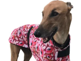 Spring range classic style Greyhound ‘red poppy‘design in cotton & thin fleece washable