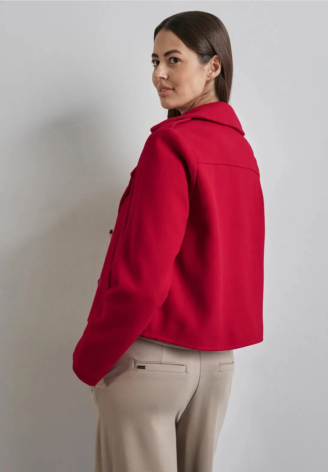 Street One Short military style Jacket. Red