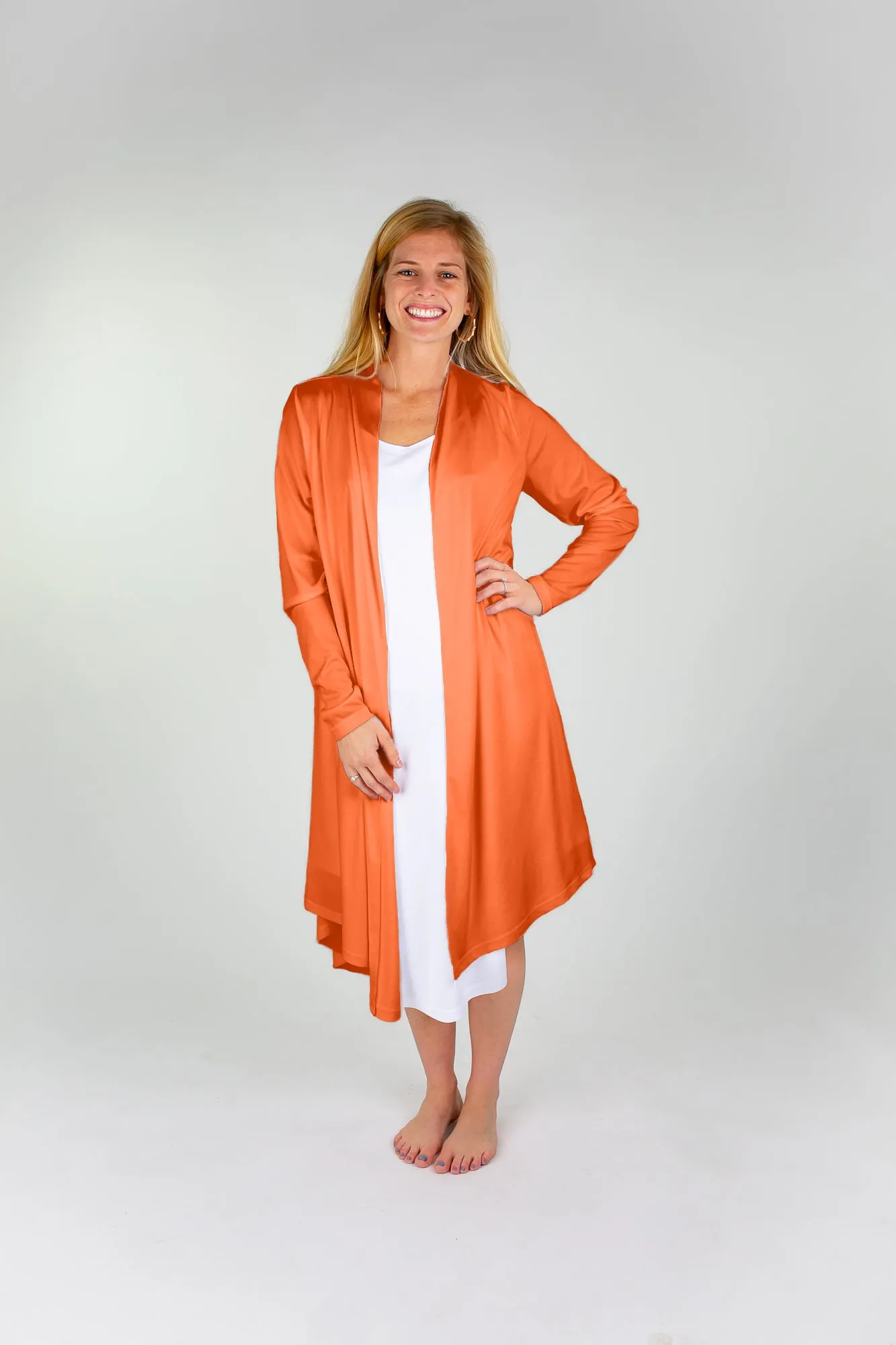 Summer Sunset Orange - Coolin' It Cardi Coverup