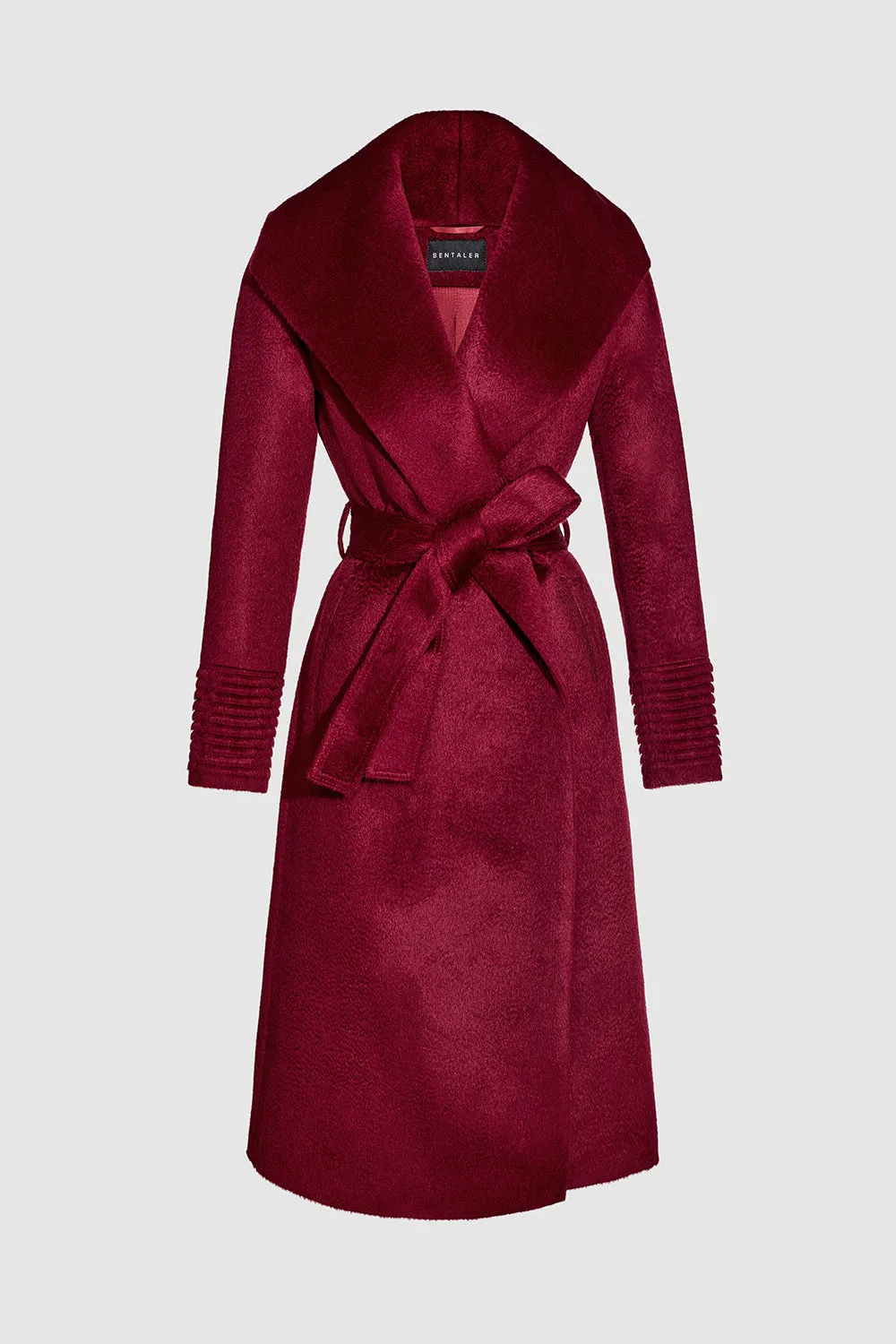 Suri Alpaca Long Shawl Collar Wrap Coat