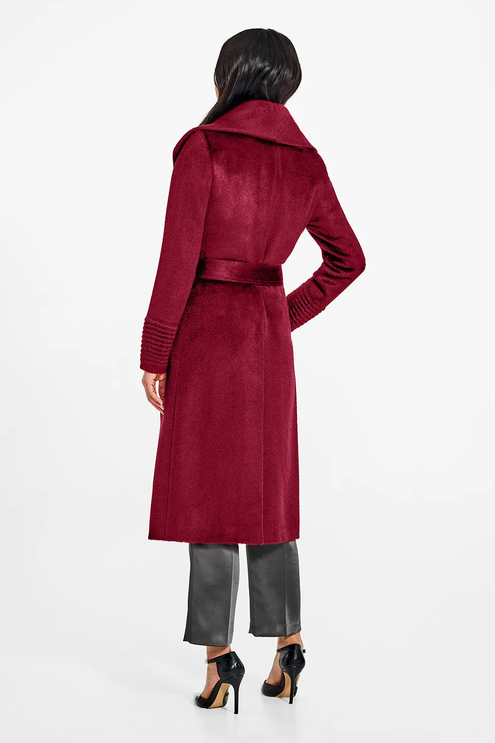 Suri Alpaca Long Shawl Collar Wrap Coat