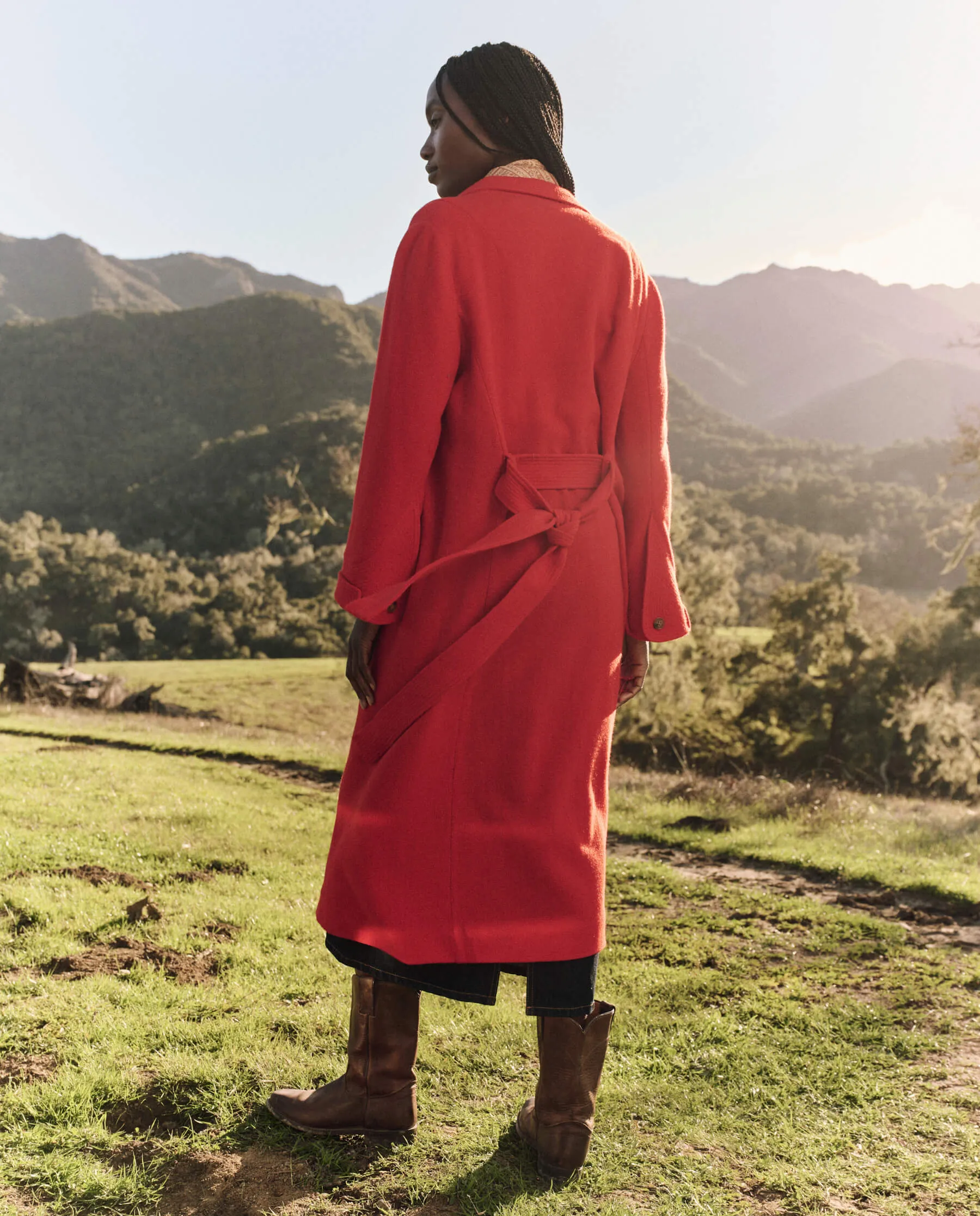 The Trapunto Trench Coat. -- Hot Red